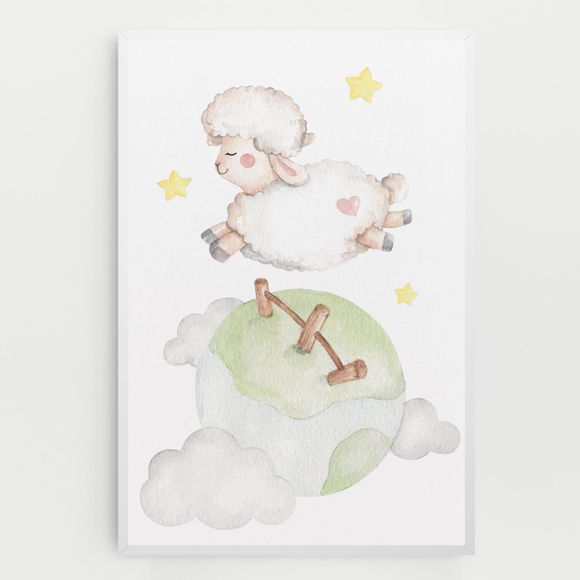 Leinwandbild Sheep Jump mockup 0