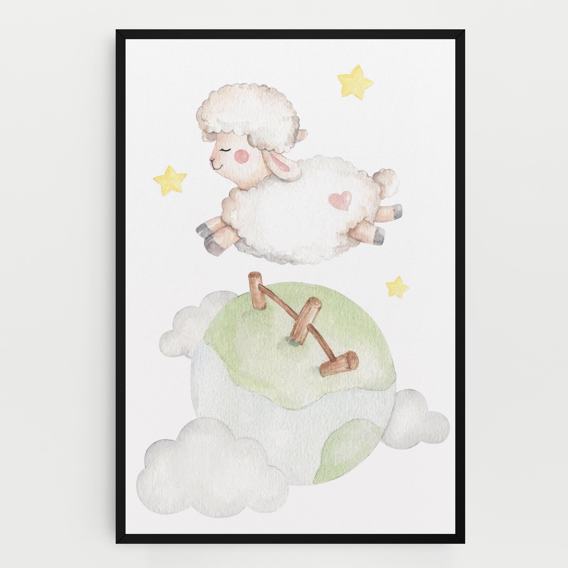 Leinwandbild Sheep Jump mockup 0
