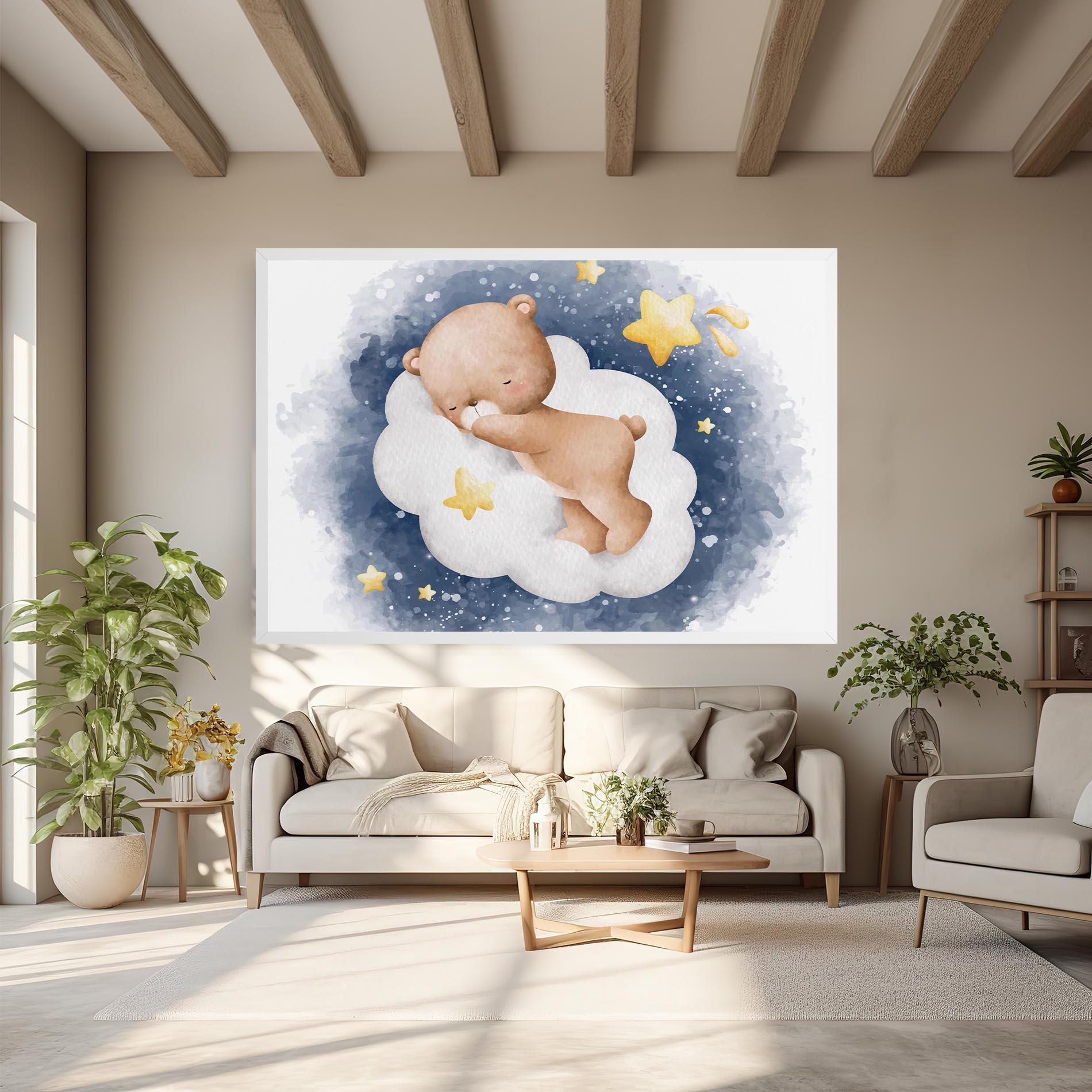 Leinwandbild Bear Cloud Sleep mockup 6