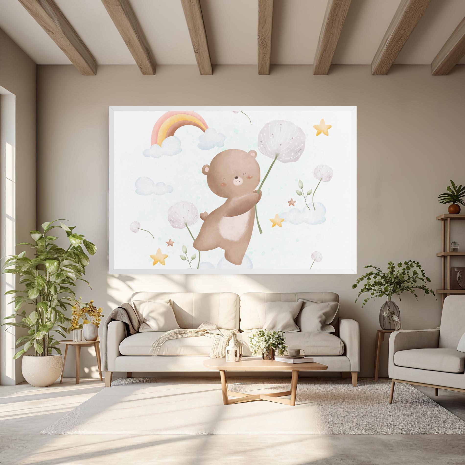 Leinwandbild Bear Rainbow Art mockup 6
