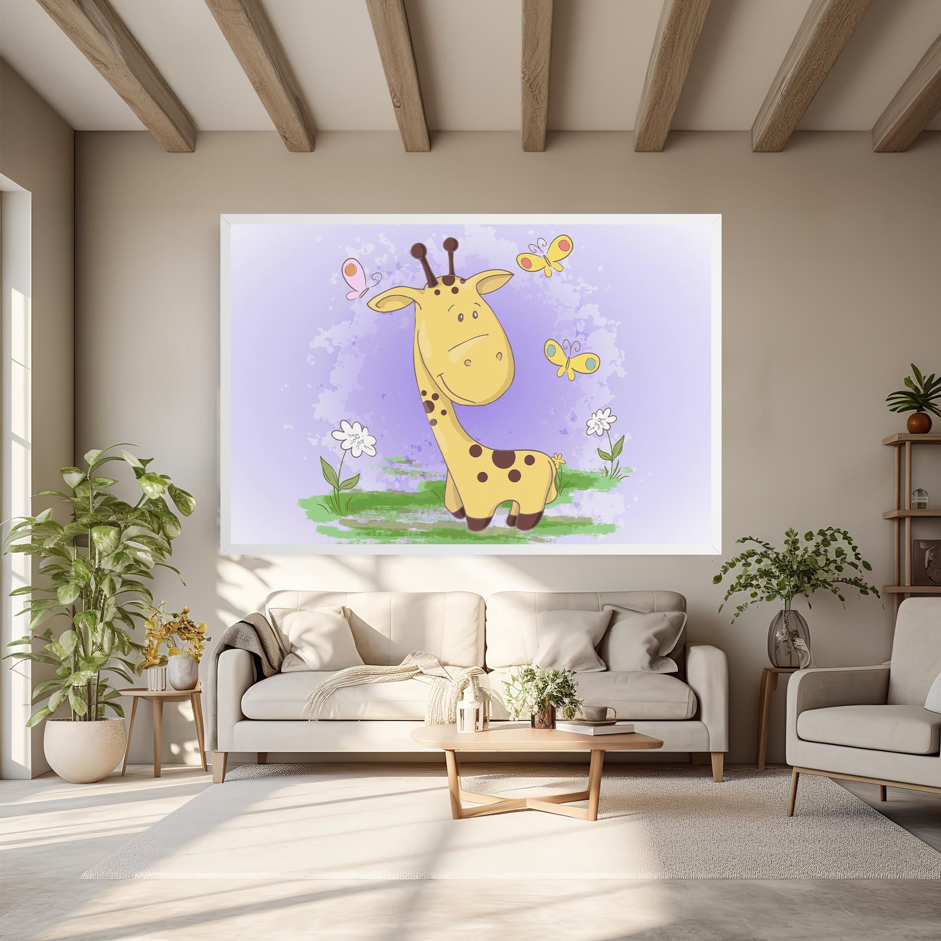 Leinwandbild Cute Giraffe mockup 6