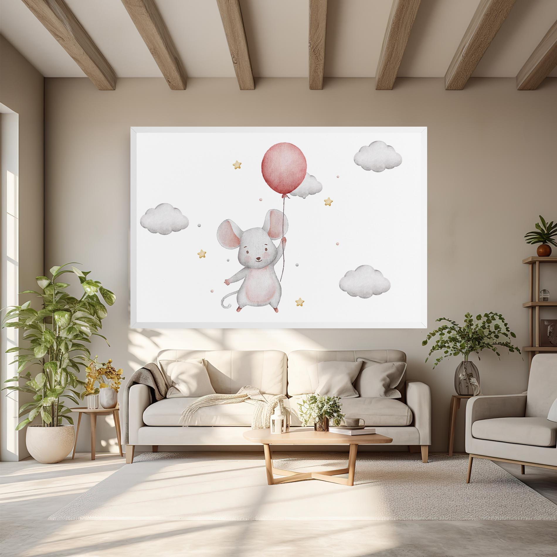 Leinwandbild Mouse Balloon mockup 6