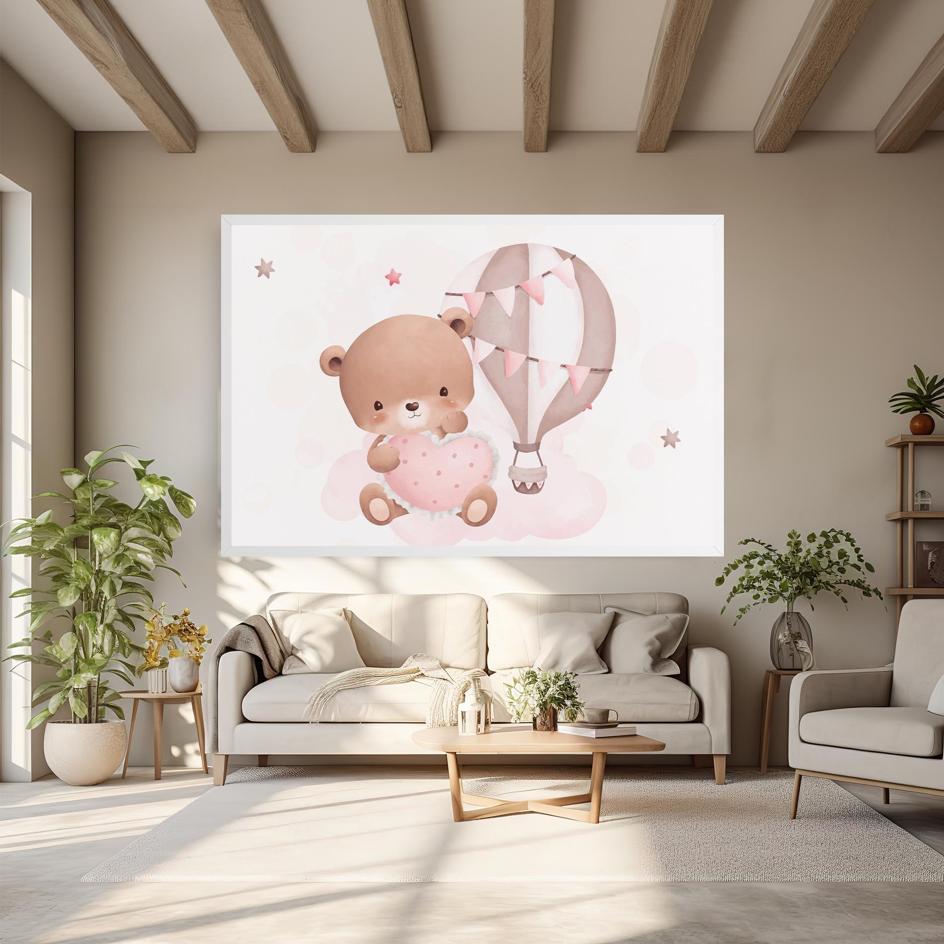Leinwandbild Pink Heart Bear mockup 6