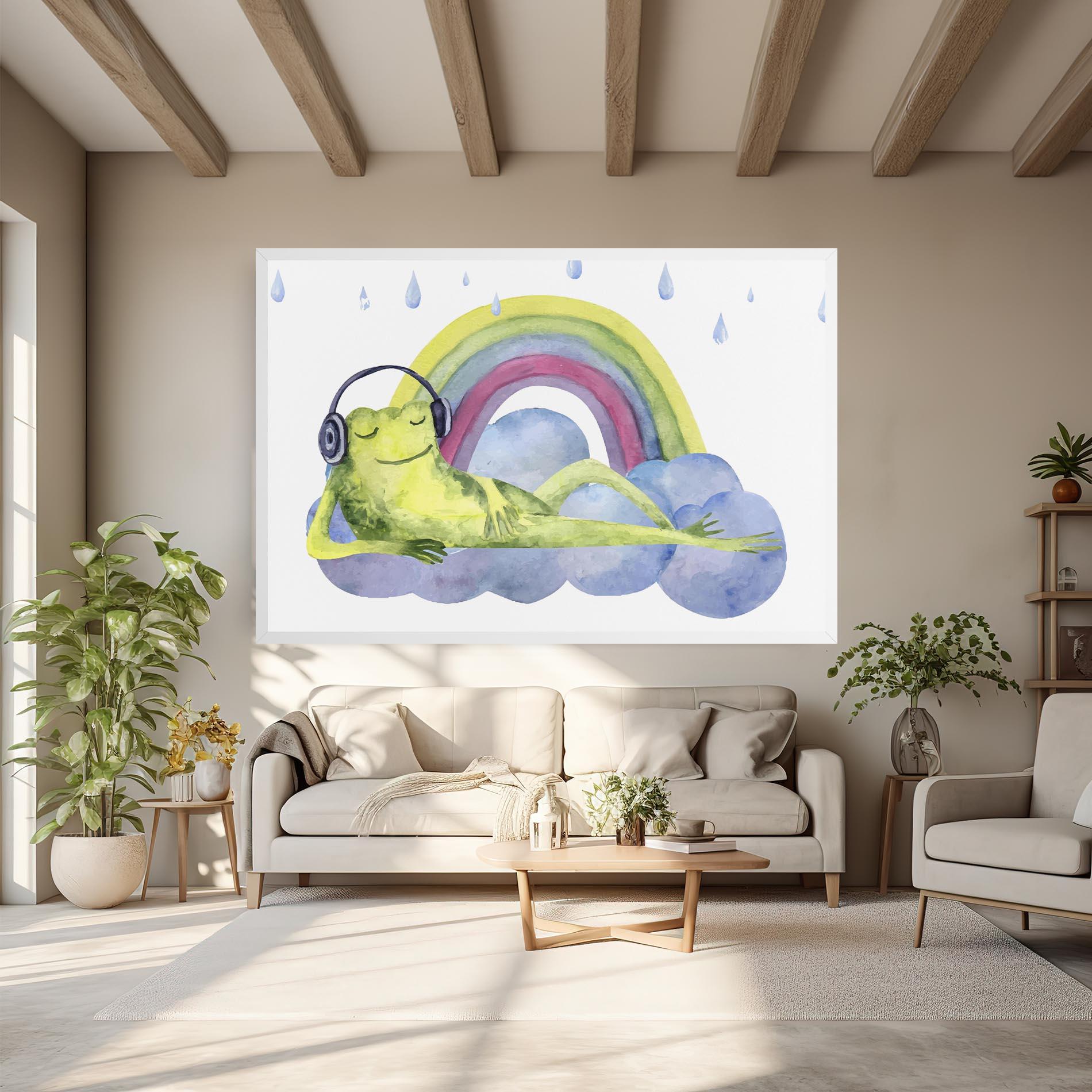 Leinwandbild Rainbow Frog mockup 6