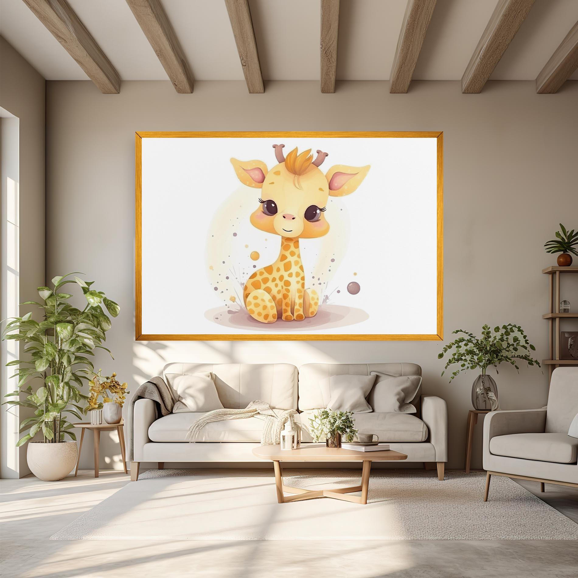 Leinwandbild Adorable Giraffe mockup 6