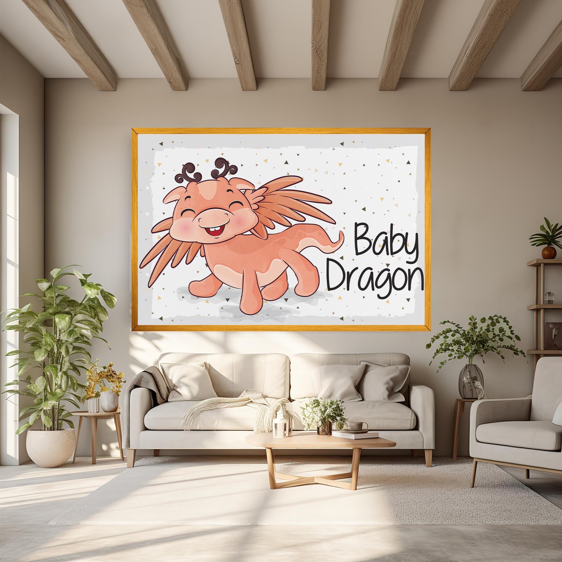 Leinwandbild Baby Cute Dragon mockup 6