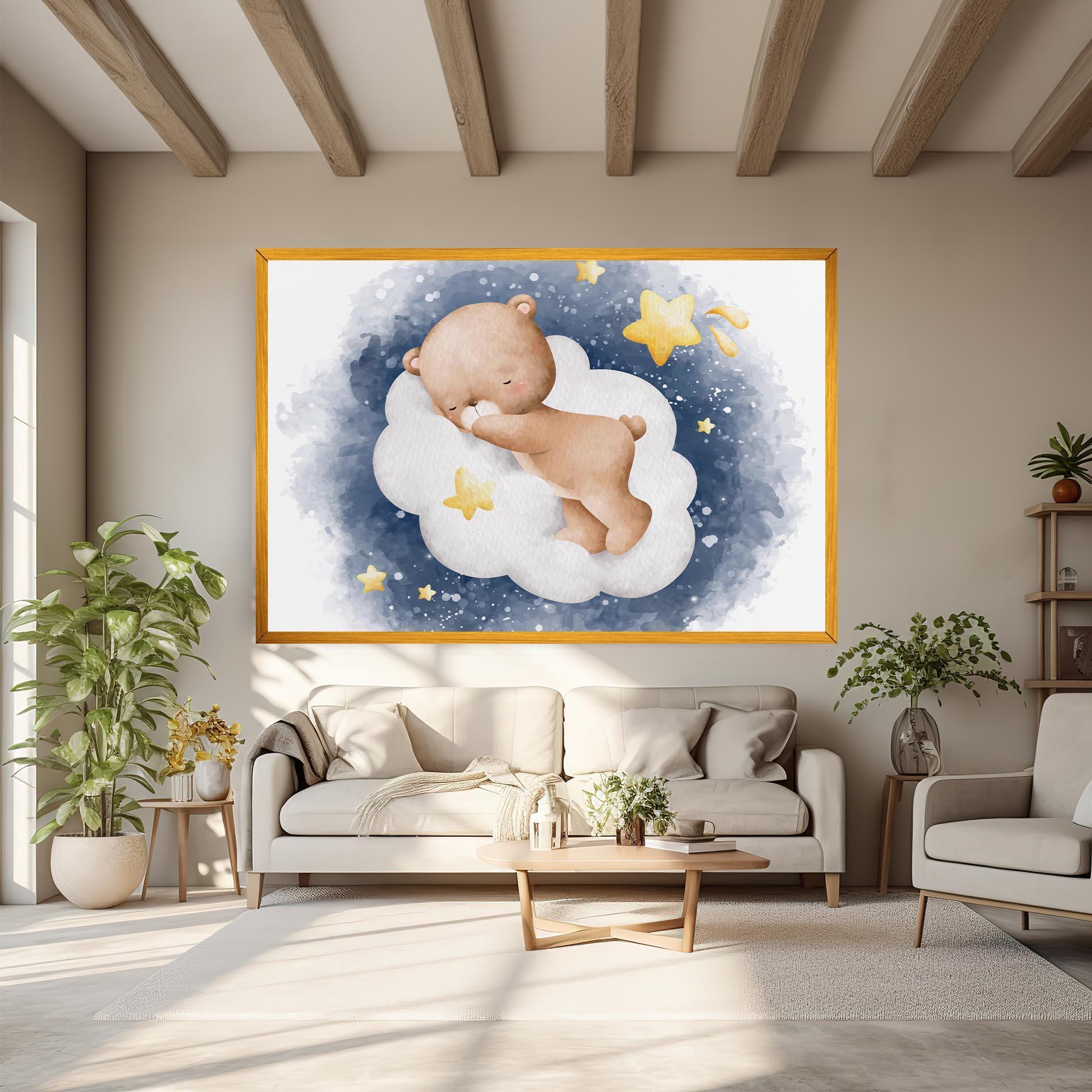 Leinwandbild Bear Cloud Sleep mockup 6