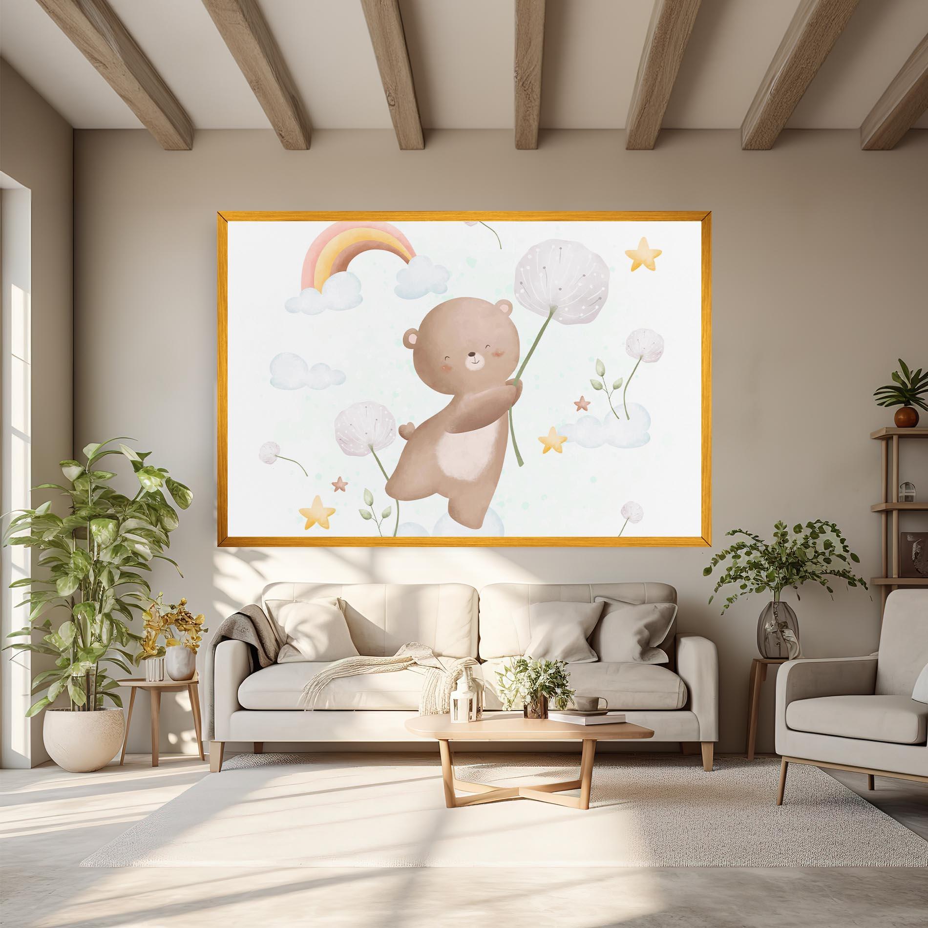 Leinwandbild Bear Rainbow Art mockup 6