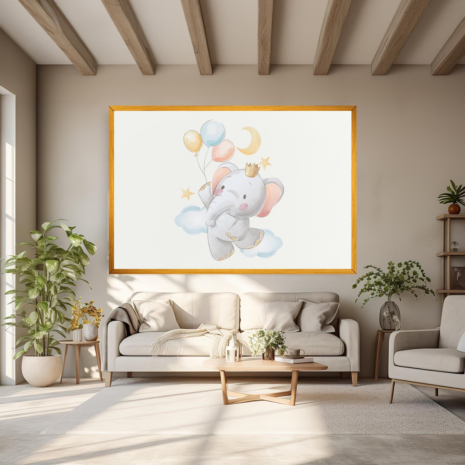 Leinwandbild Elephant Flying mockup 6