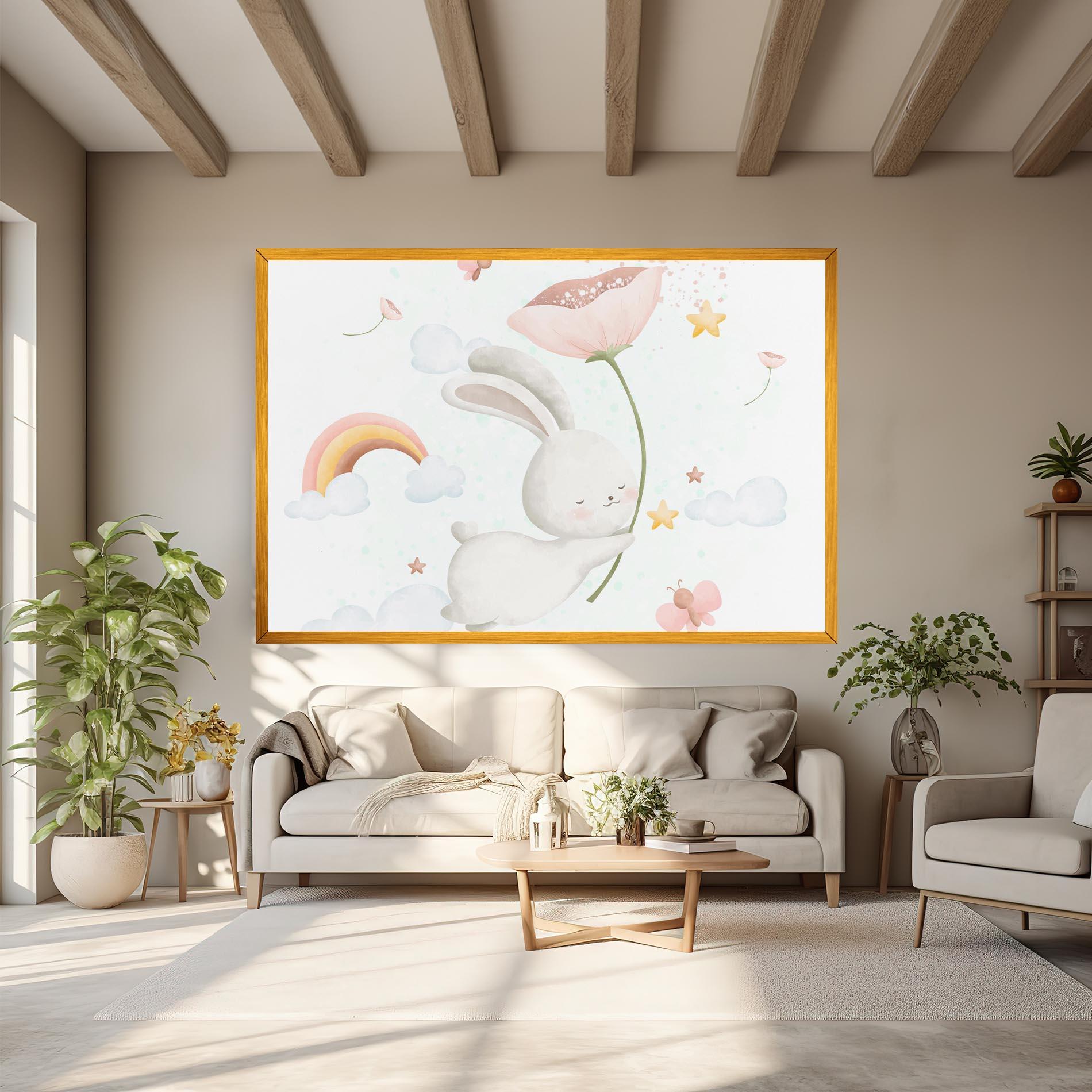 Leinwandbild Spring Flower Bunny mockup 6