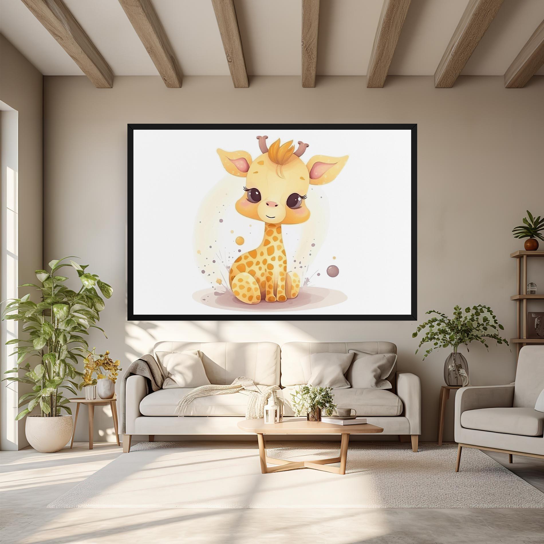 Leinwandbild Adorable Giraffe mockup 6