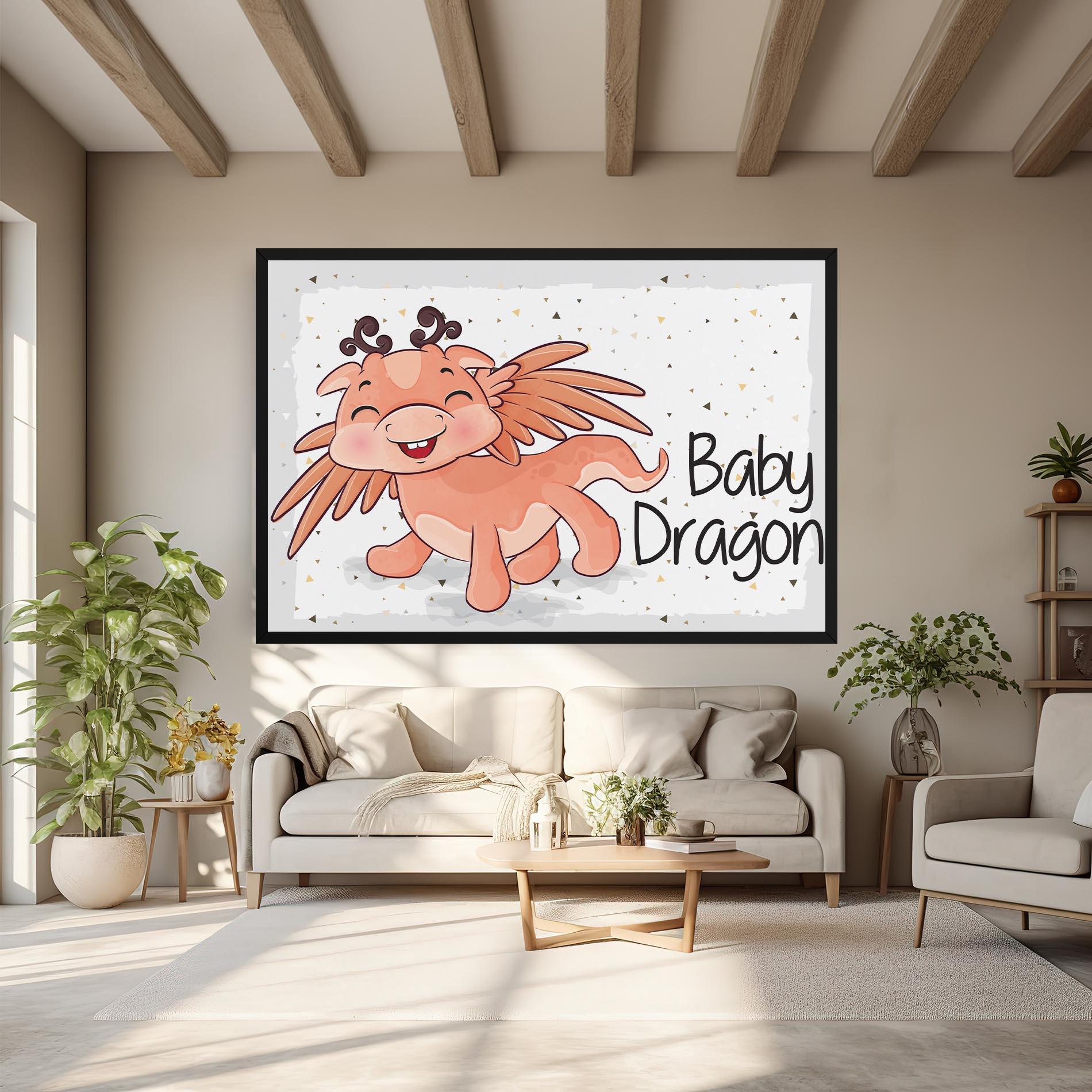 Leinwandbild Baby Cute Dragon mockup 6