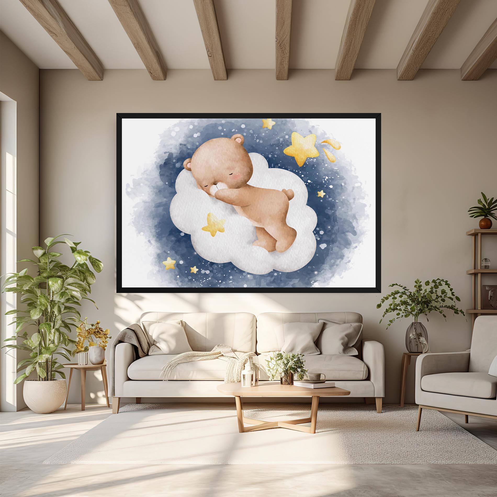 Leinwandbild Bear Cloud Sleep mockup 6
