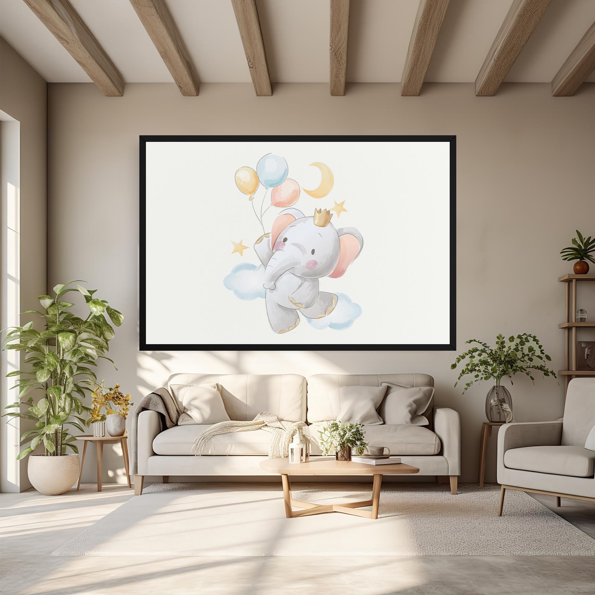 Leinwandbild Elephant Flying mockup 6