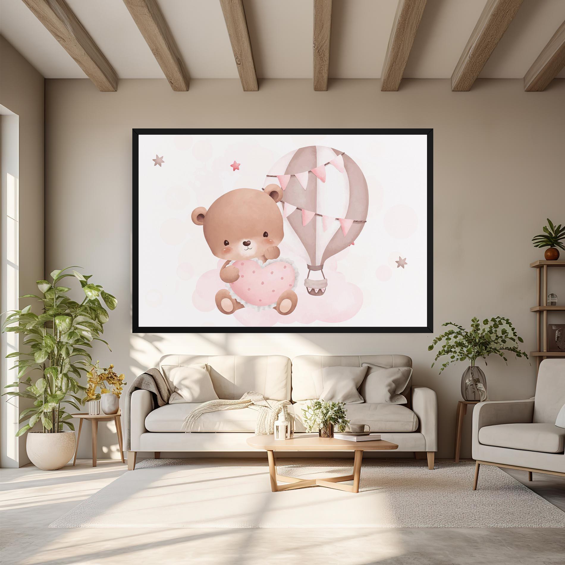 Leinwandbild Pink Heart Bear mockup 6