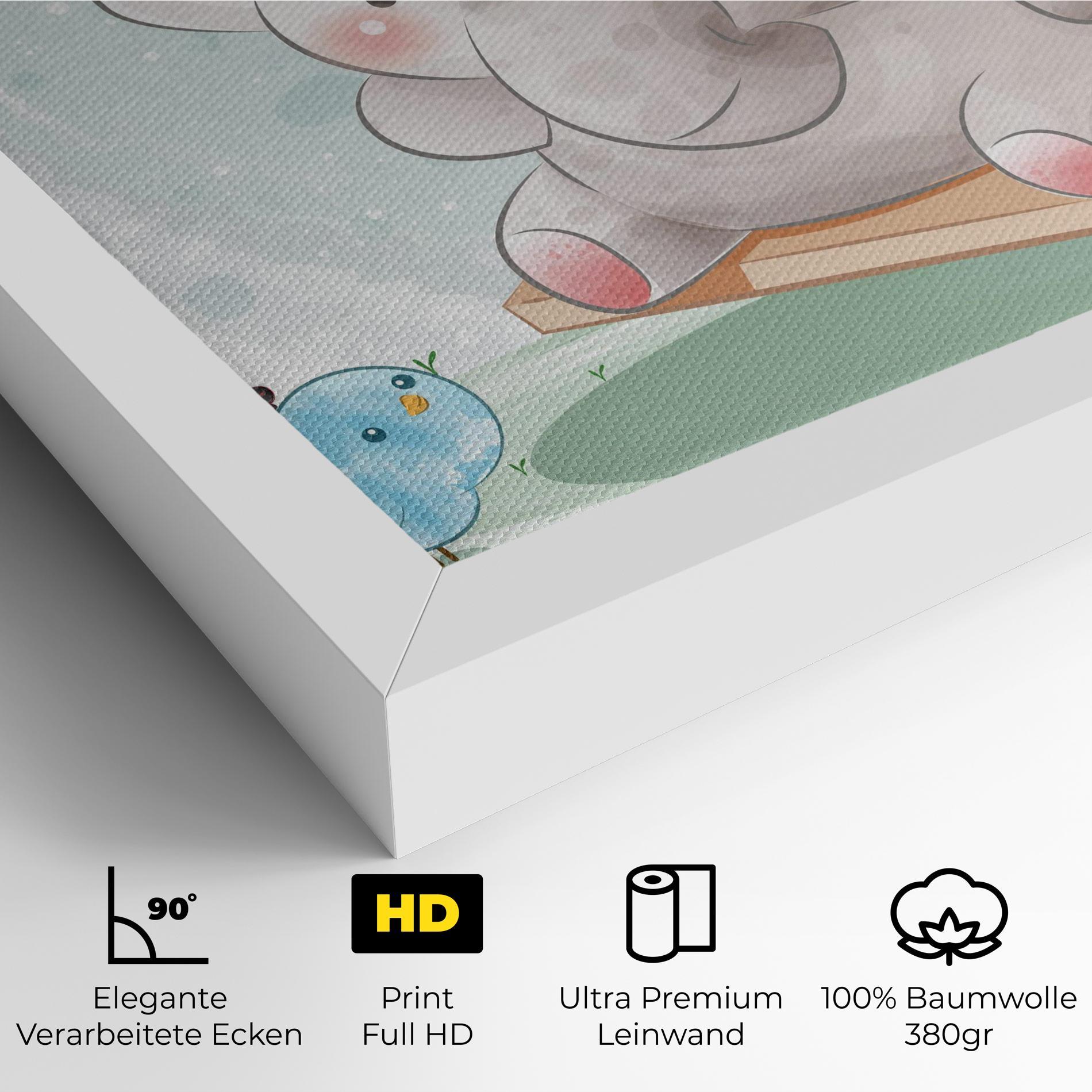 Leinwandbild Bird Baby Elephant mockup 4