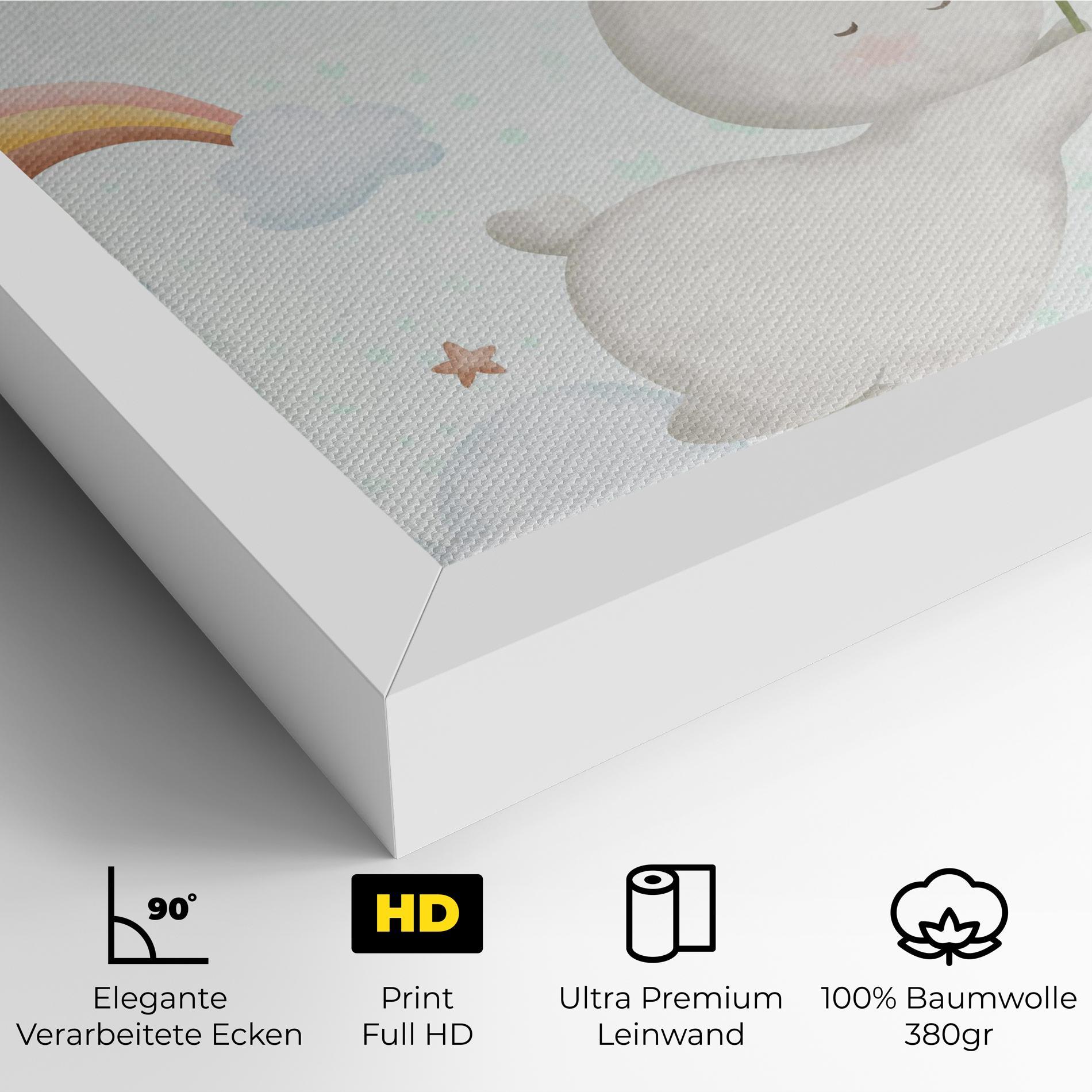 Leinwandbild Spring Flower Bunny mockup 4