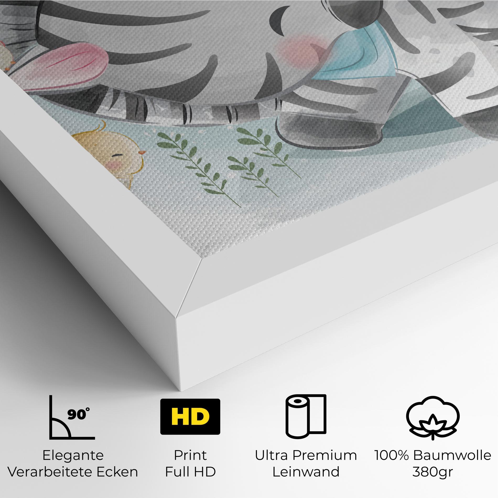 Leinwandbild Zebra With Birds mockup 4