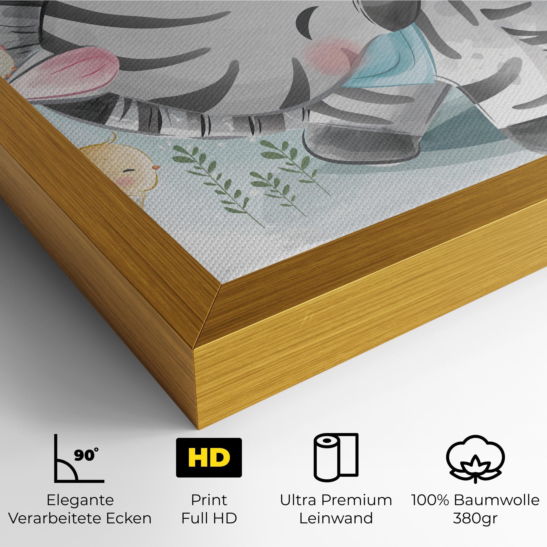 Leinwandbild Zebra With Birds mockup 4