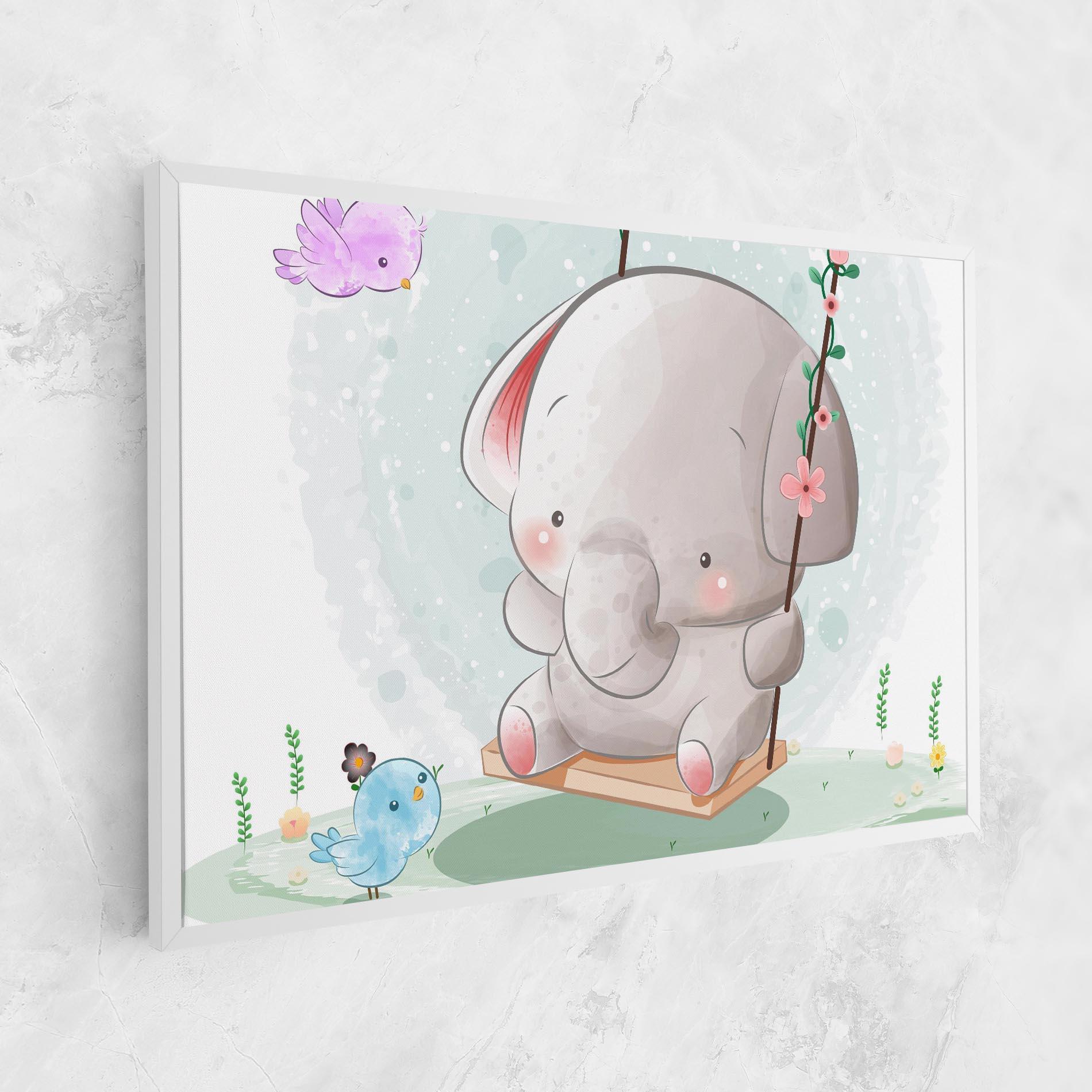 Leinwandbild Bird Baby Elephant mockup 1