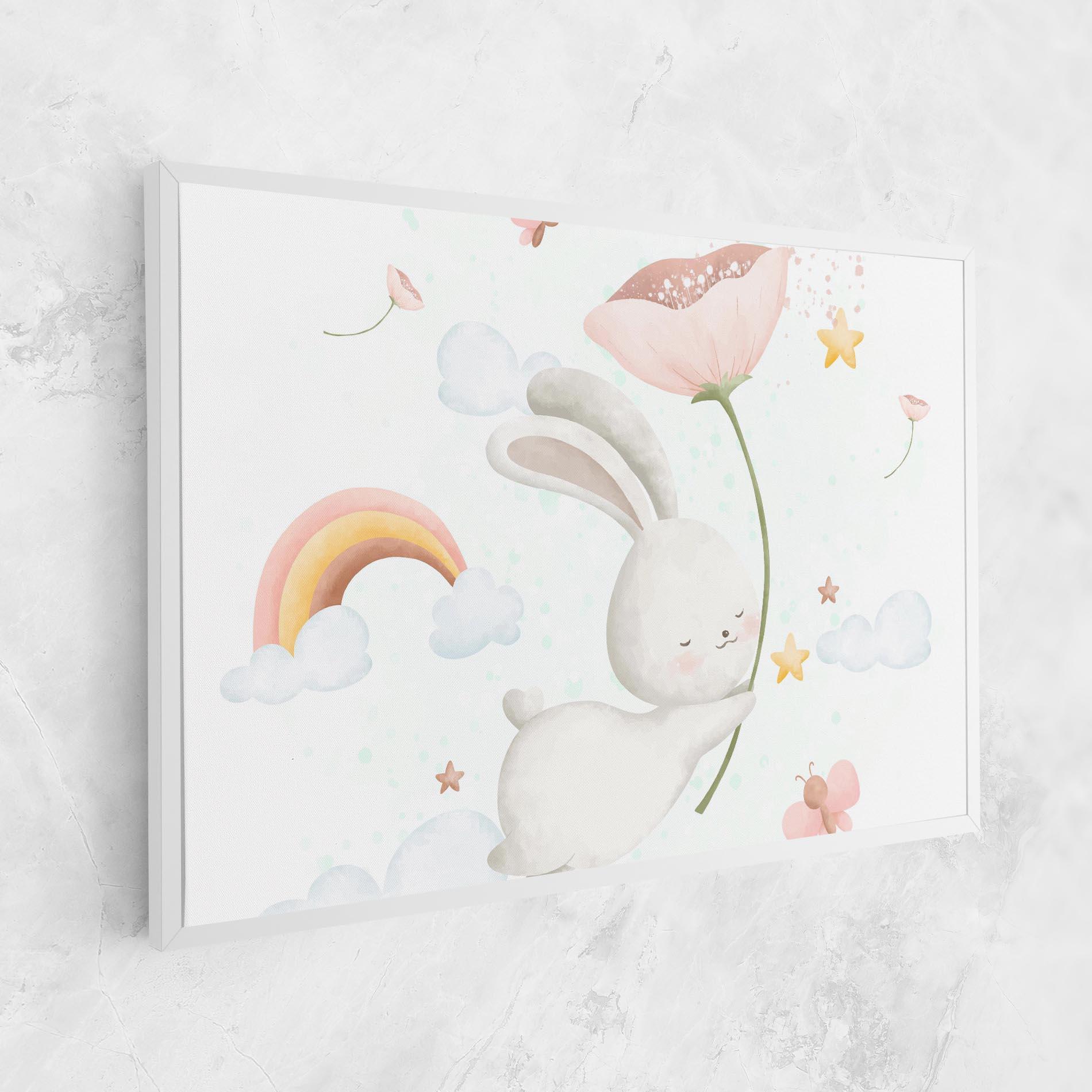 Leinwandbild Spring Flower Bunny mockup 1