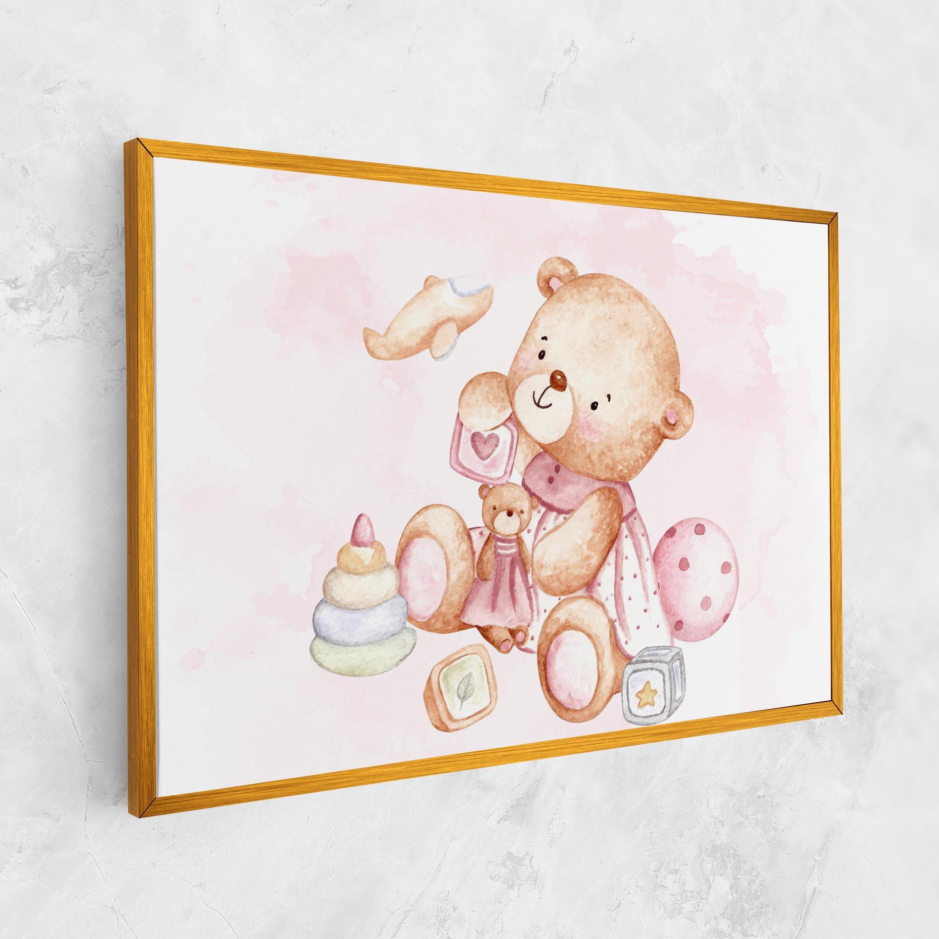 Leinwandbild Bear With Toys mockup 1