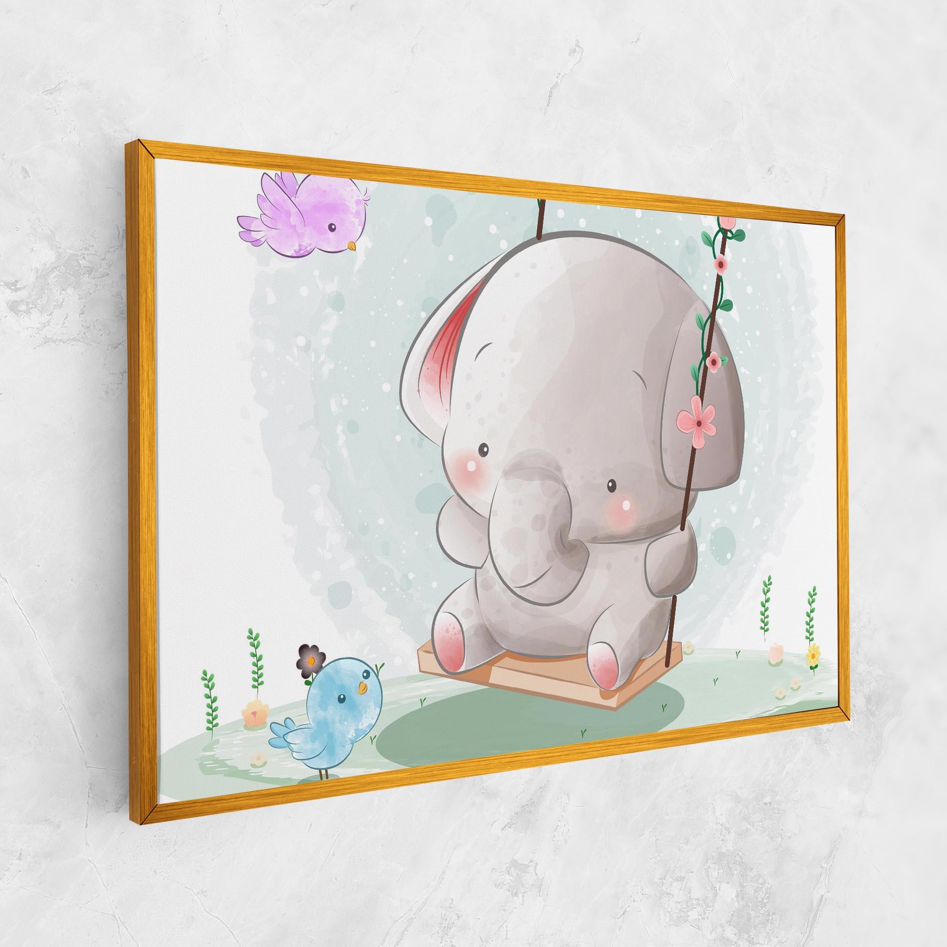 Leinwandbild Bird Baby Elephant mockup 1