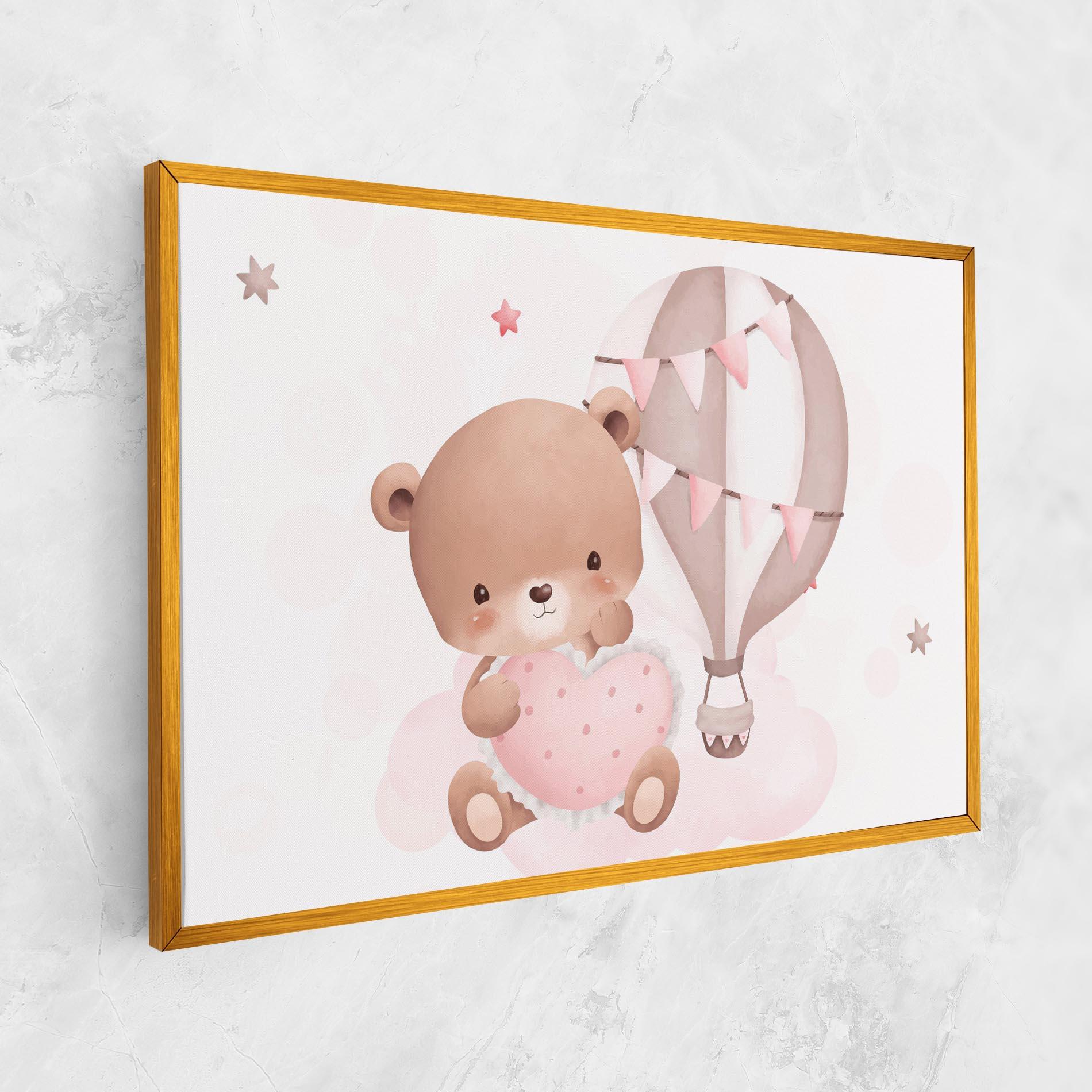 Leinwandbild Pink Heart Bear mockup 1