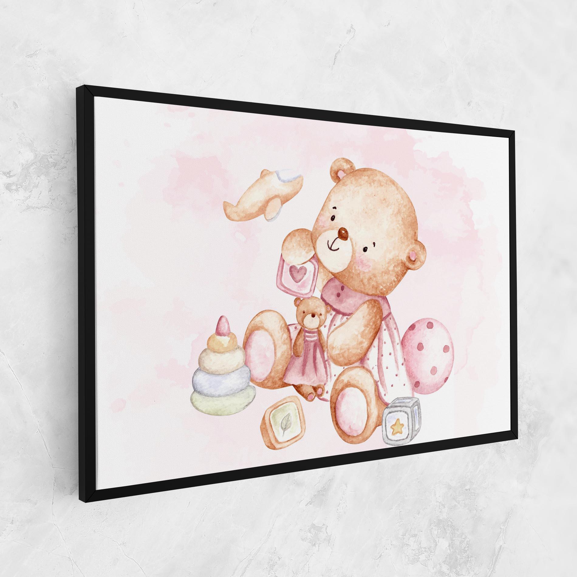 Leinwandbild Bear With Toys mockup 1