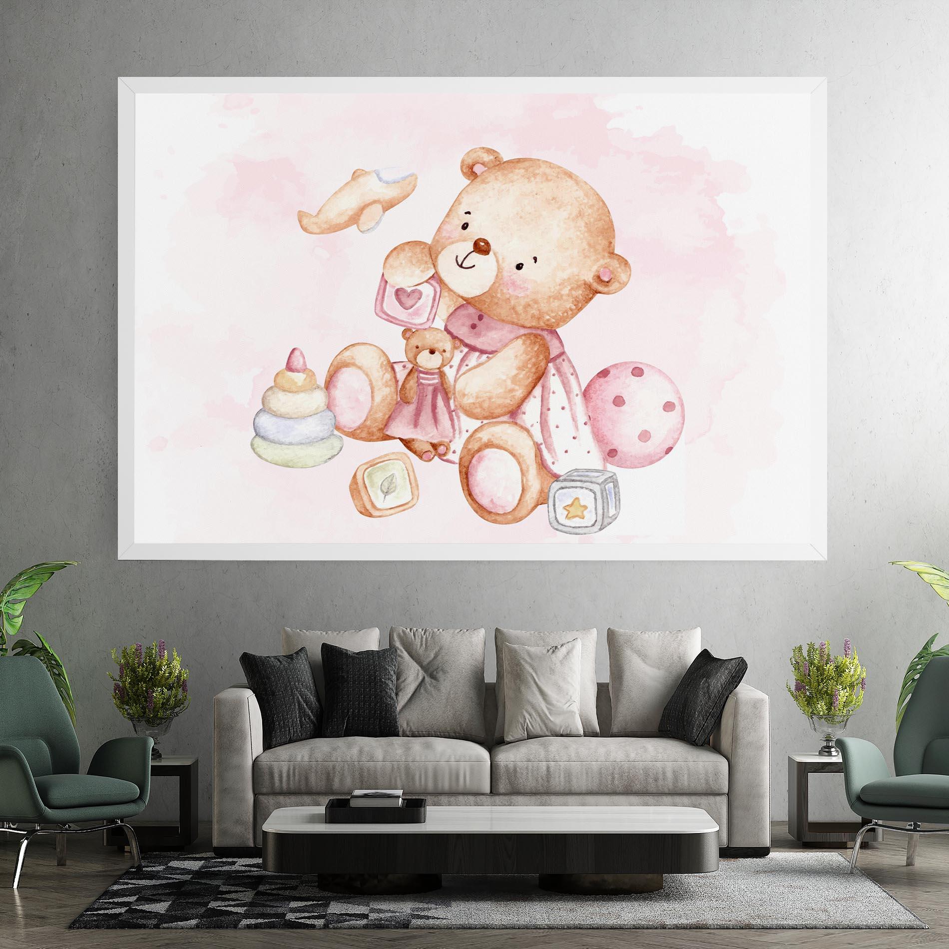 Leinwandbild Bear With Toys mockup 7