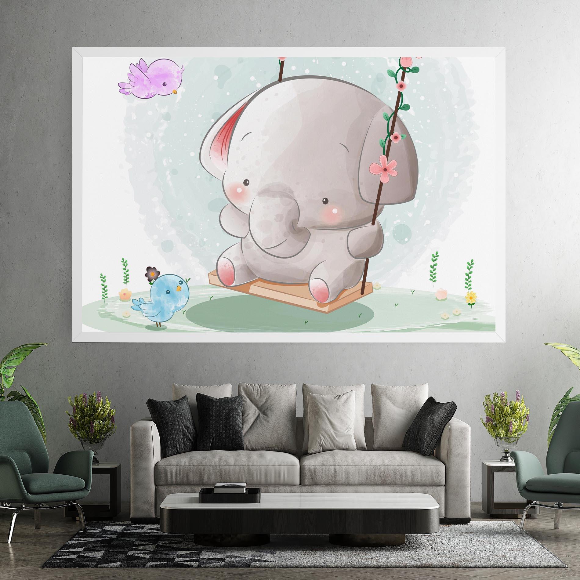 Leinwandbild Bird Baby Elephant mockup 7