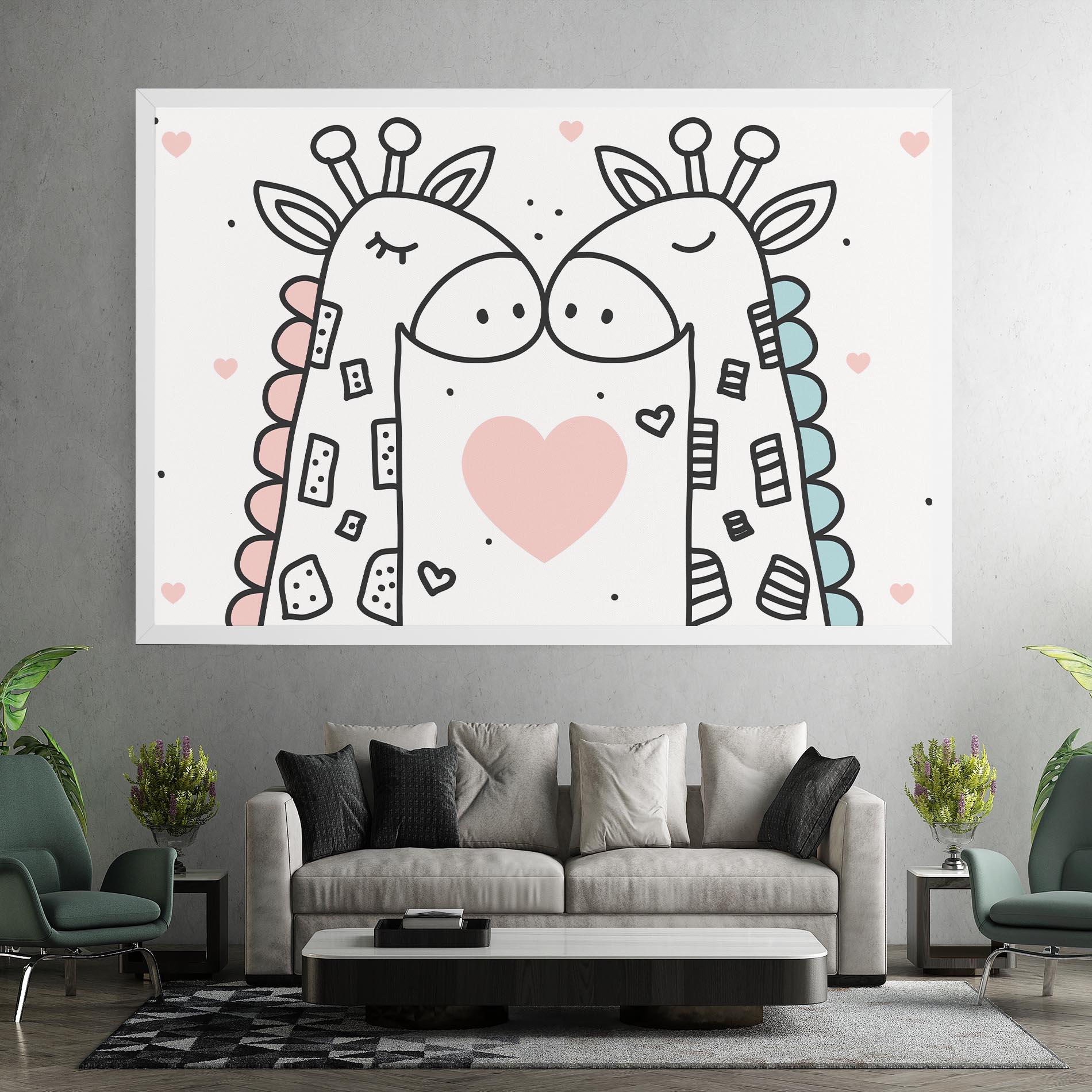 Leinwandbild Giraffe Couple mockup 7