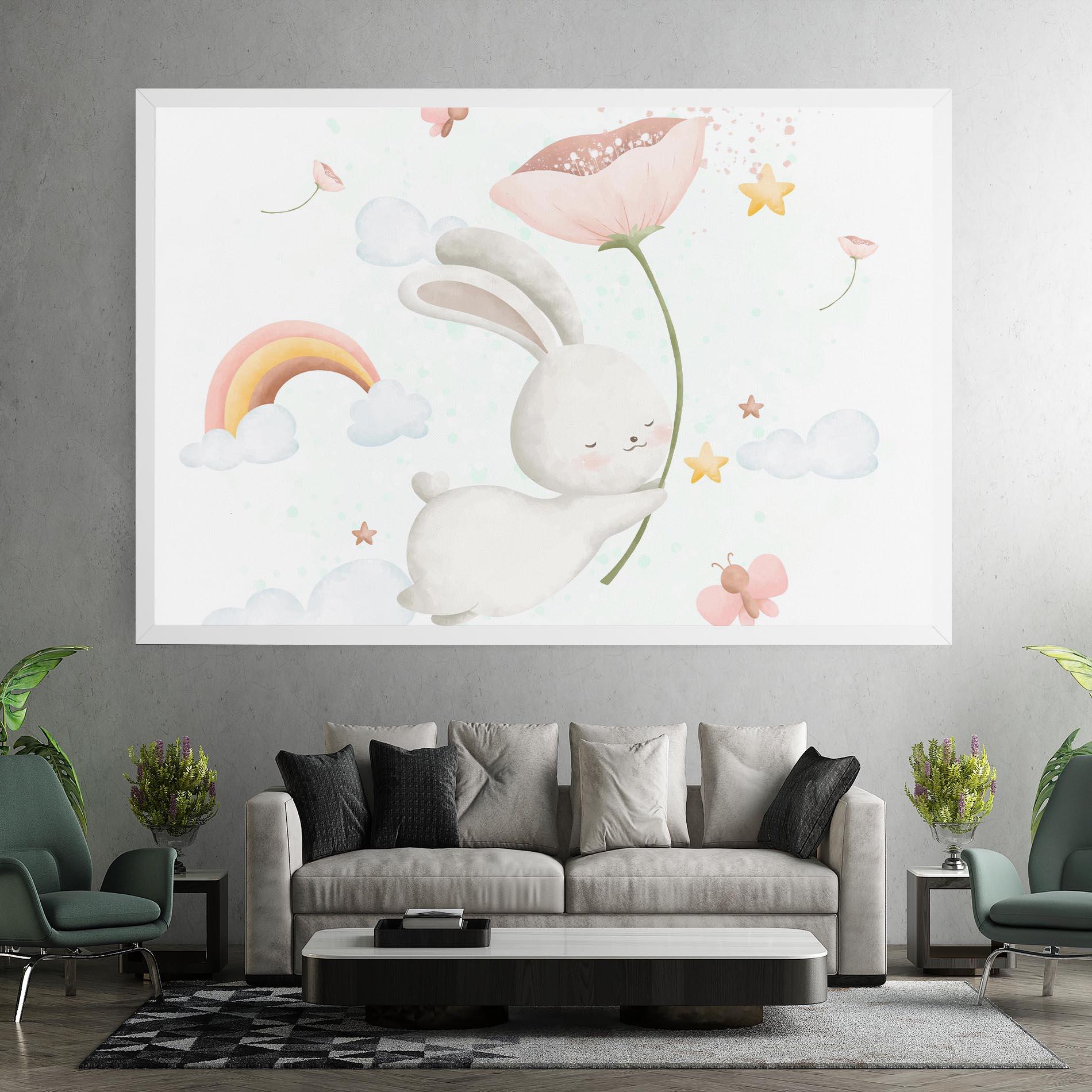 Leinwandbild Spring Flower Bunny mockup 7