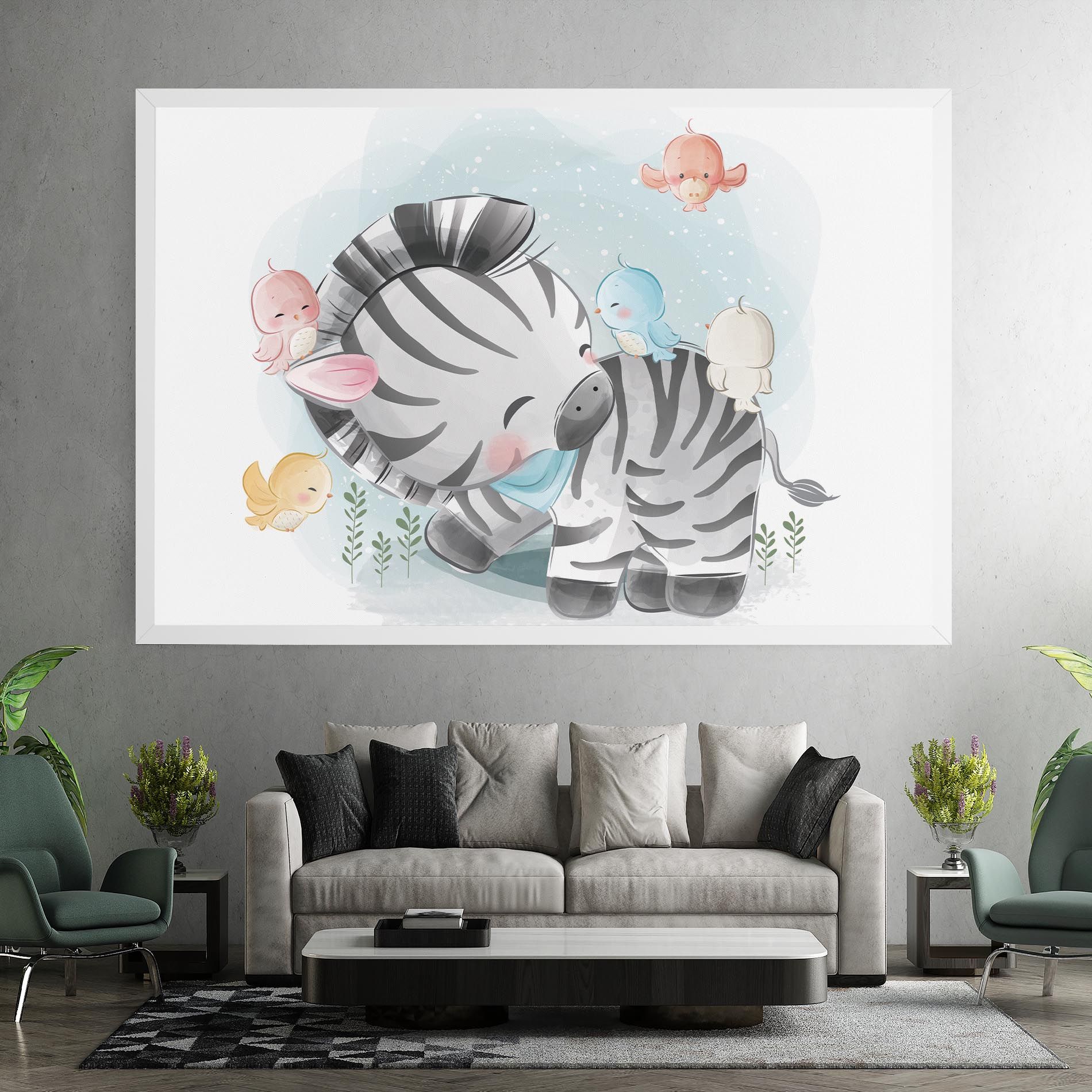 Zebra With Birds mockup 7