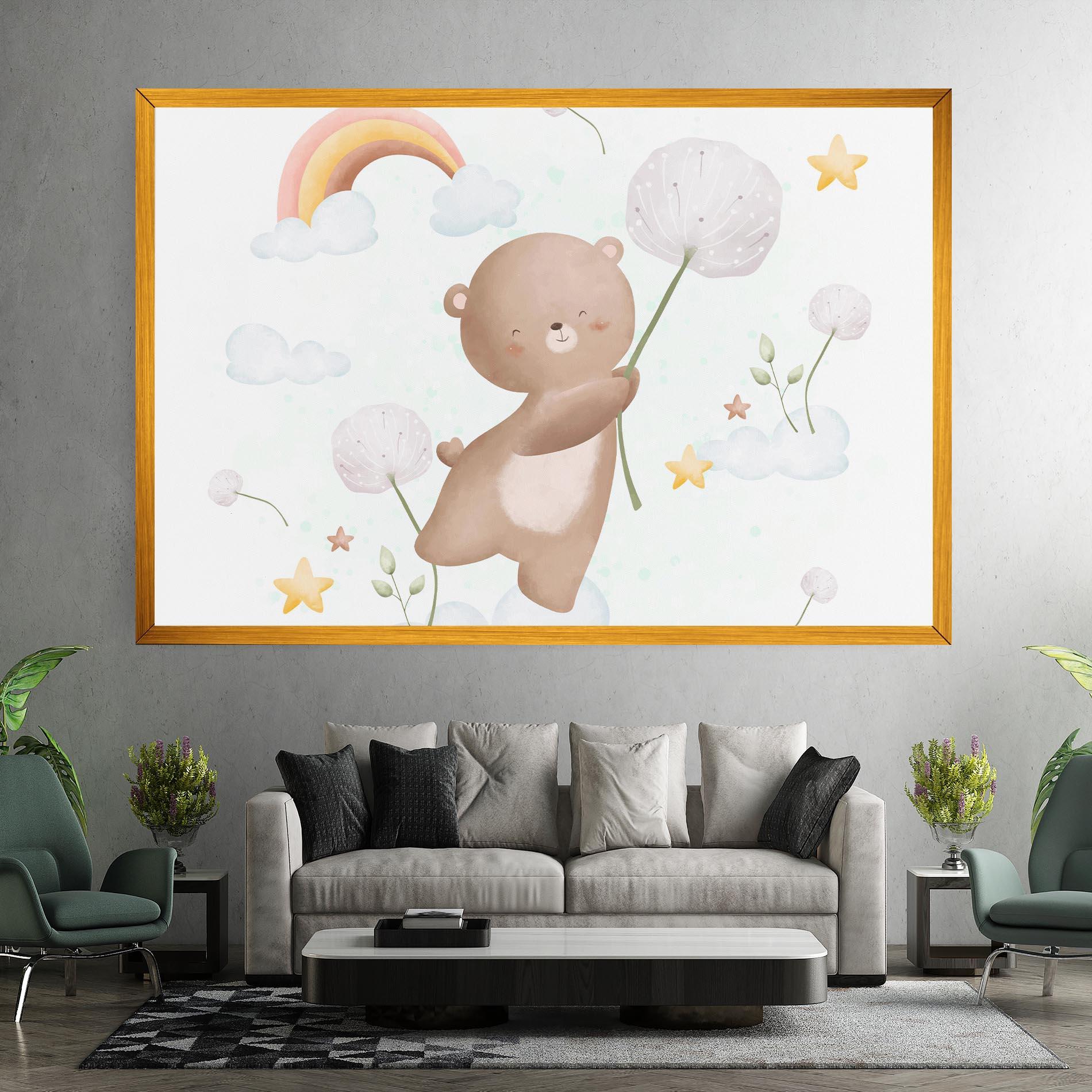 Leinwandbild Bear Rainbow Art mockup 7
