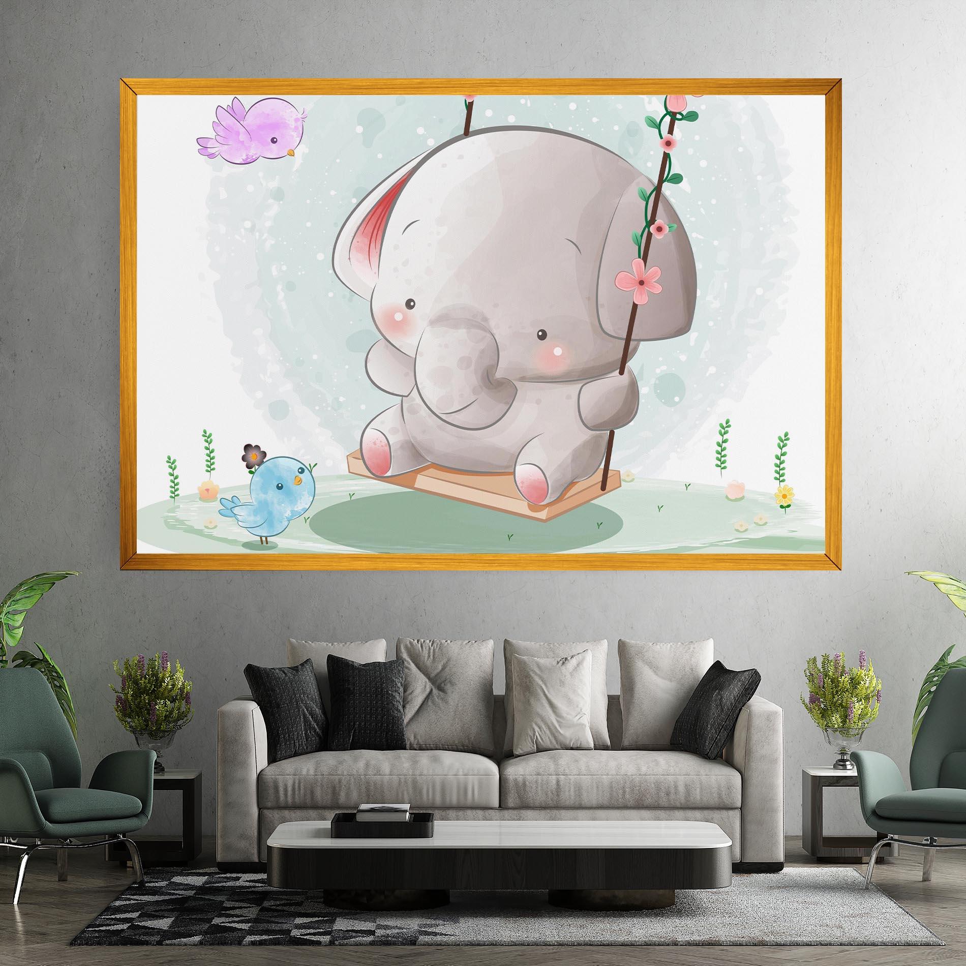Leinwandbild Bird Baby Elephant mockup 7