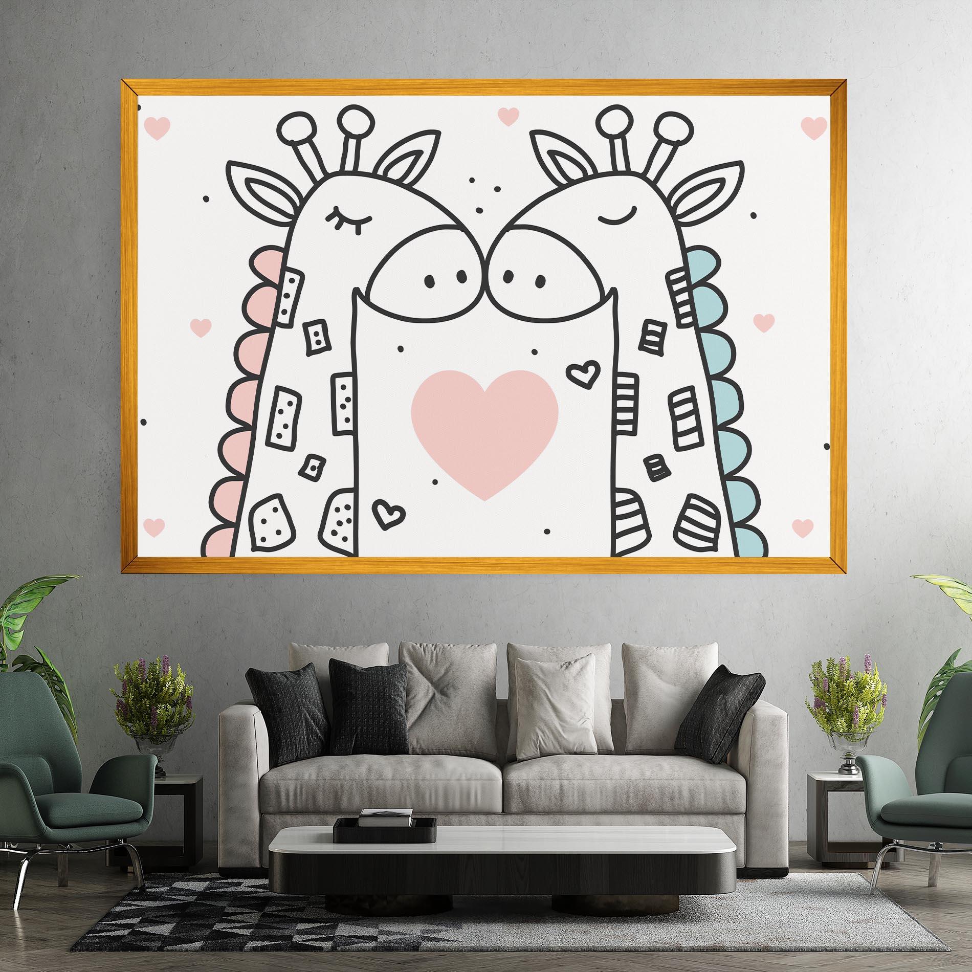 Leinwandbild Giraffe Couple mockup 7