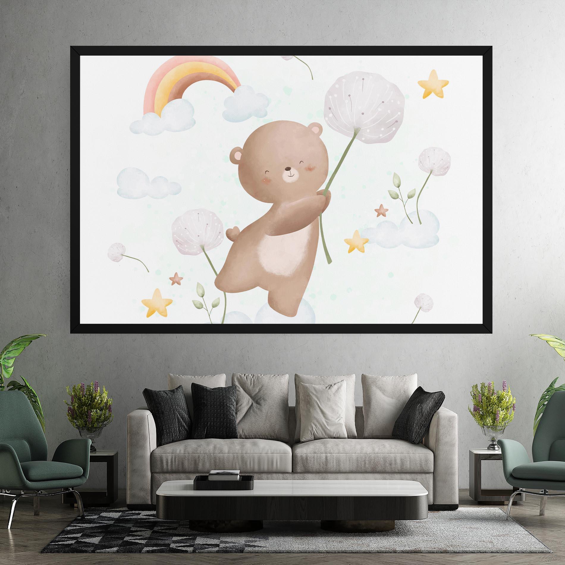 Leinwandbild Bear Rainbow Art mockup 7