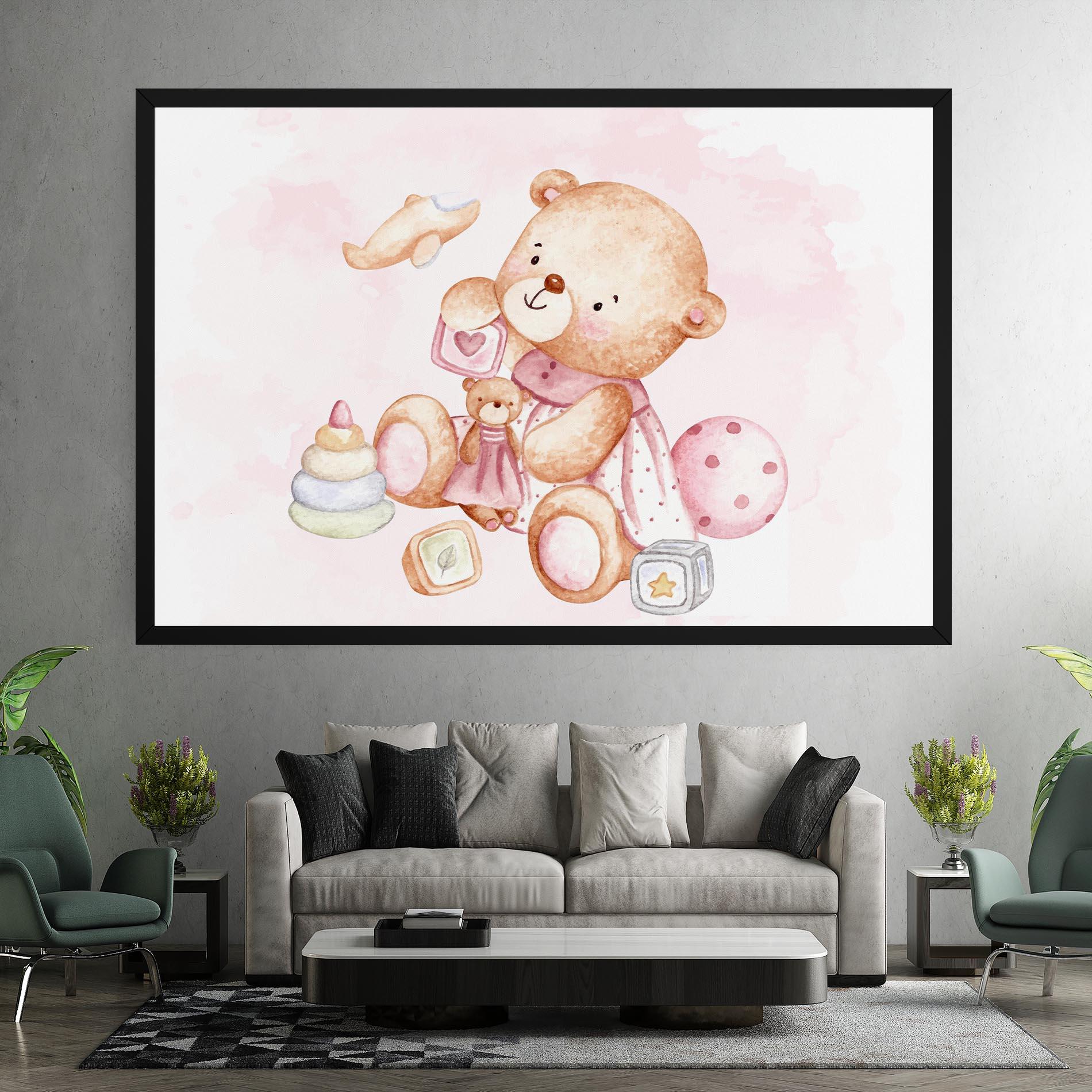 Leinwandbild Bear With Toys mockup 7