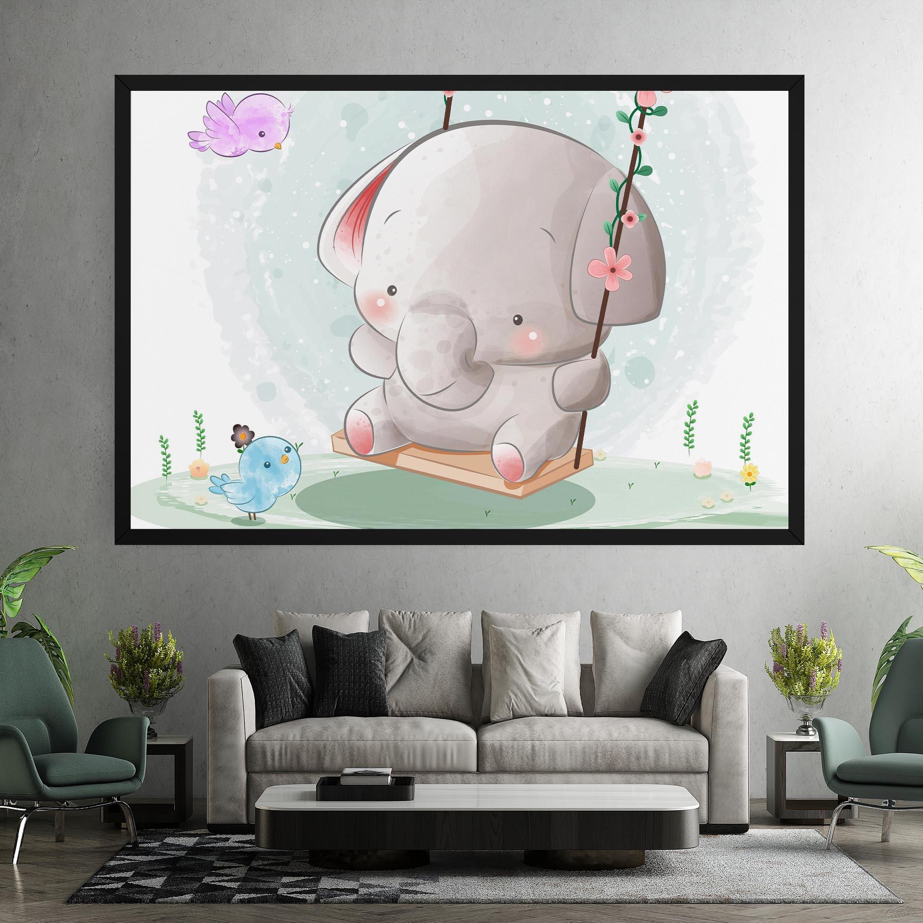 Leinwandbild Bird Baby Elephant mockup 7