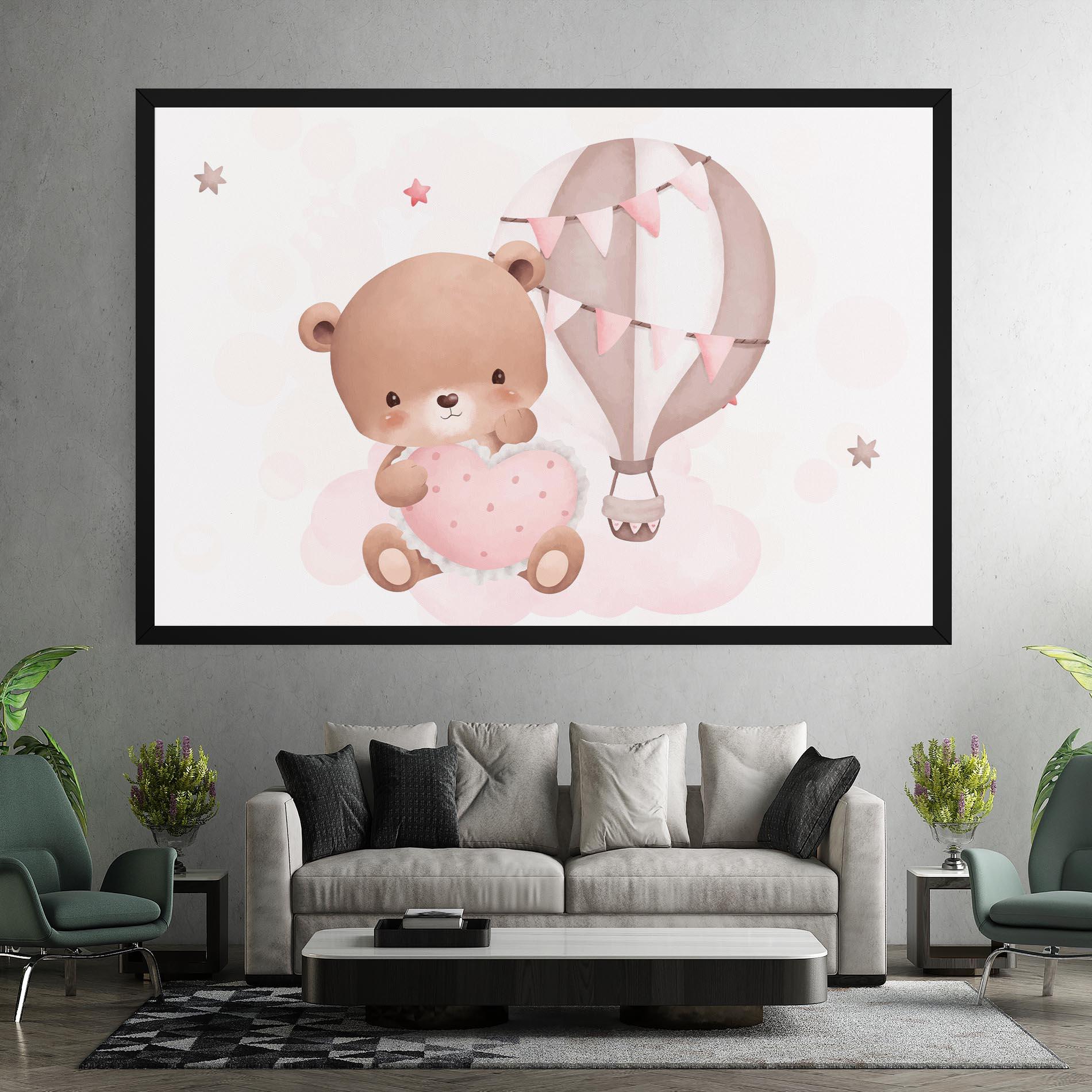 Leinwandbild Pink Heart Bear mockup 7