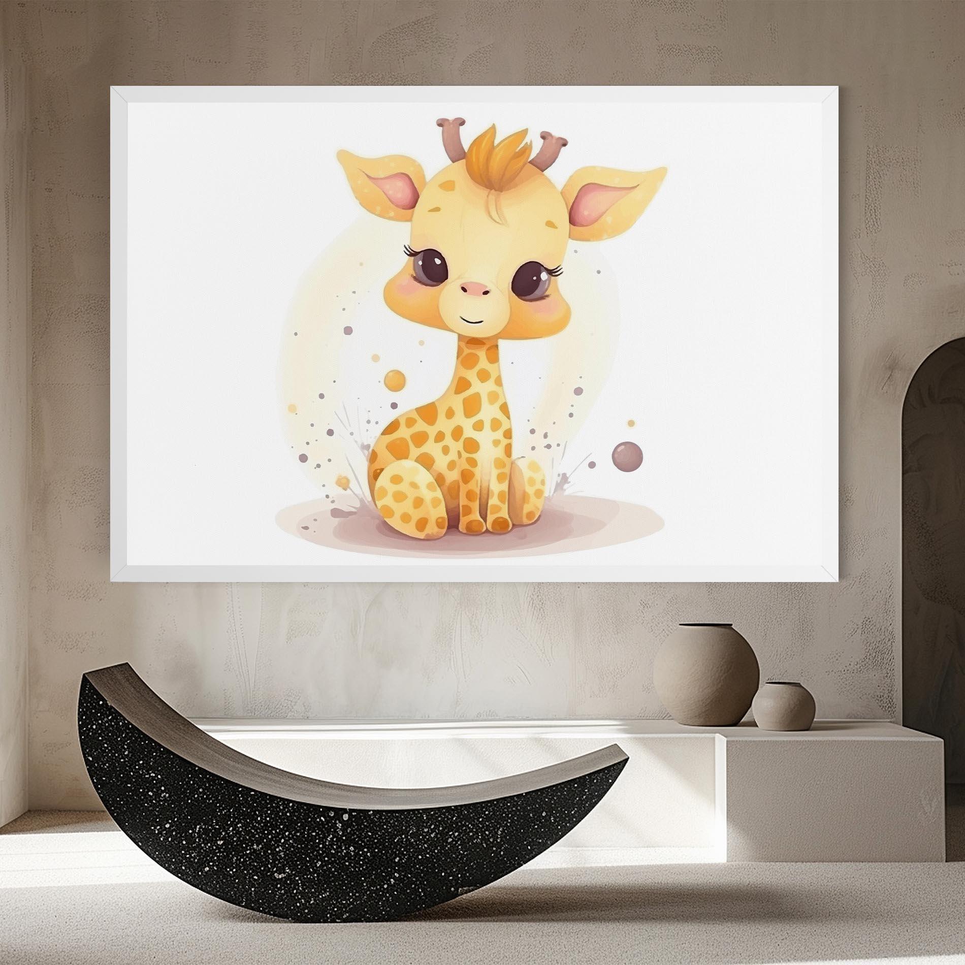 Leinwandbild Adorable Giraffe mockup 8