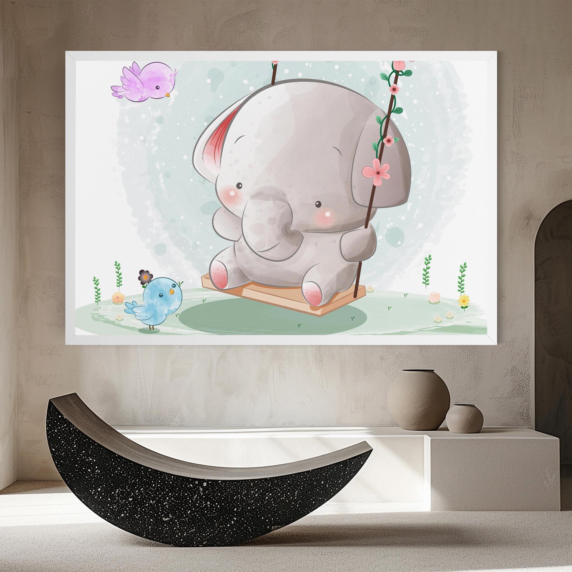 Leinwandbild Bird Baby Elephant mockup 8