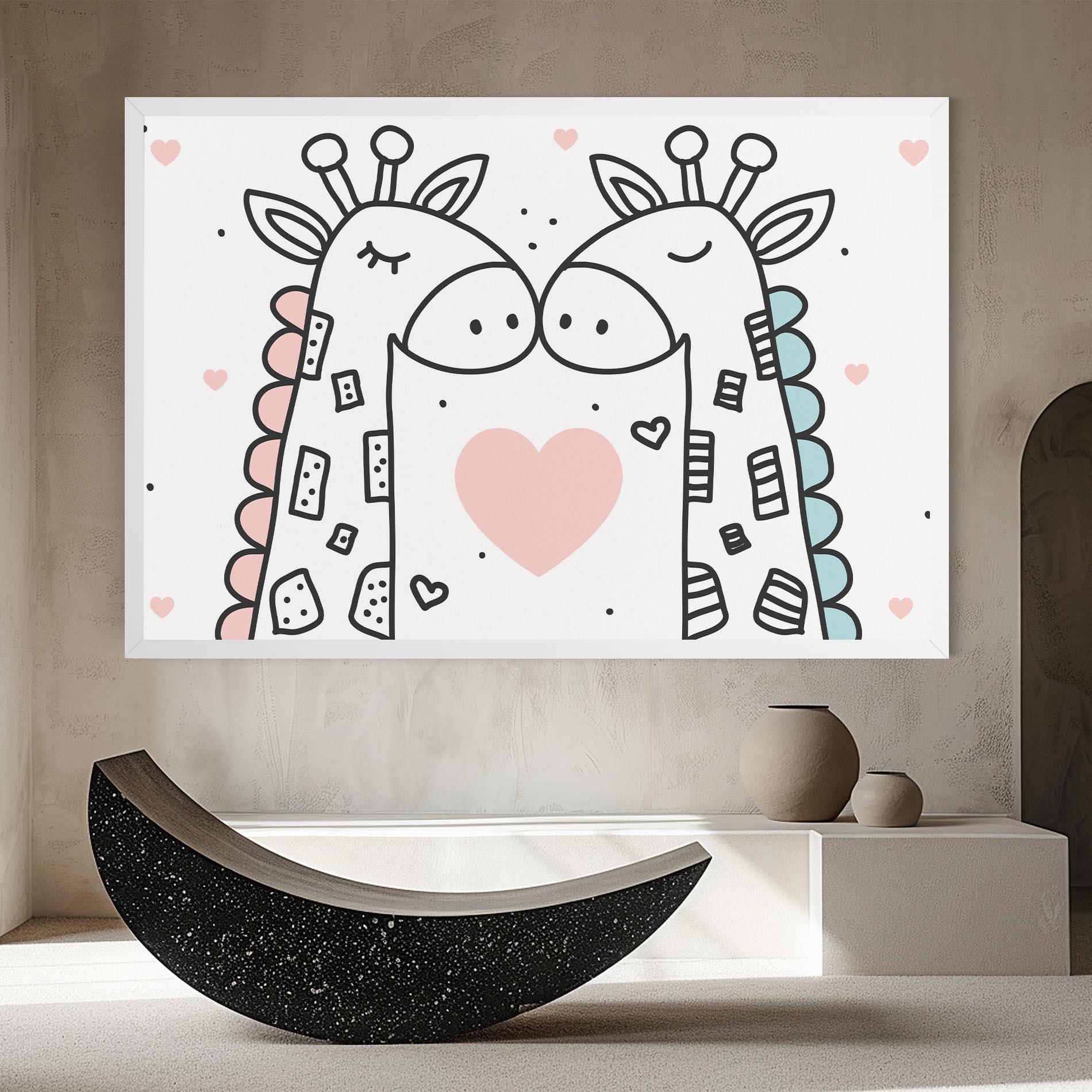 Leinwandbild Giraffe Couple mockup 8