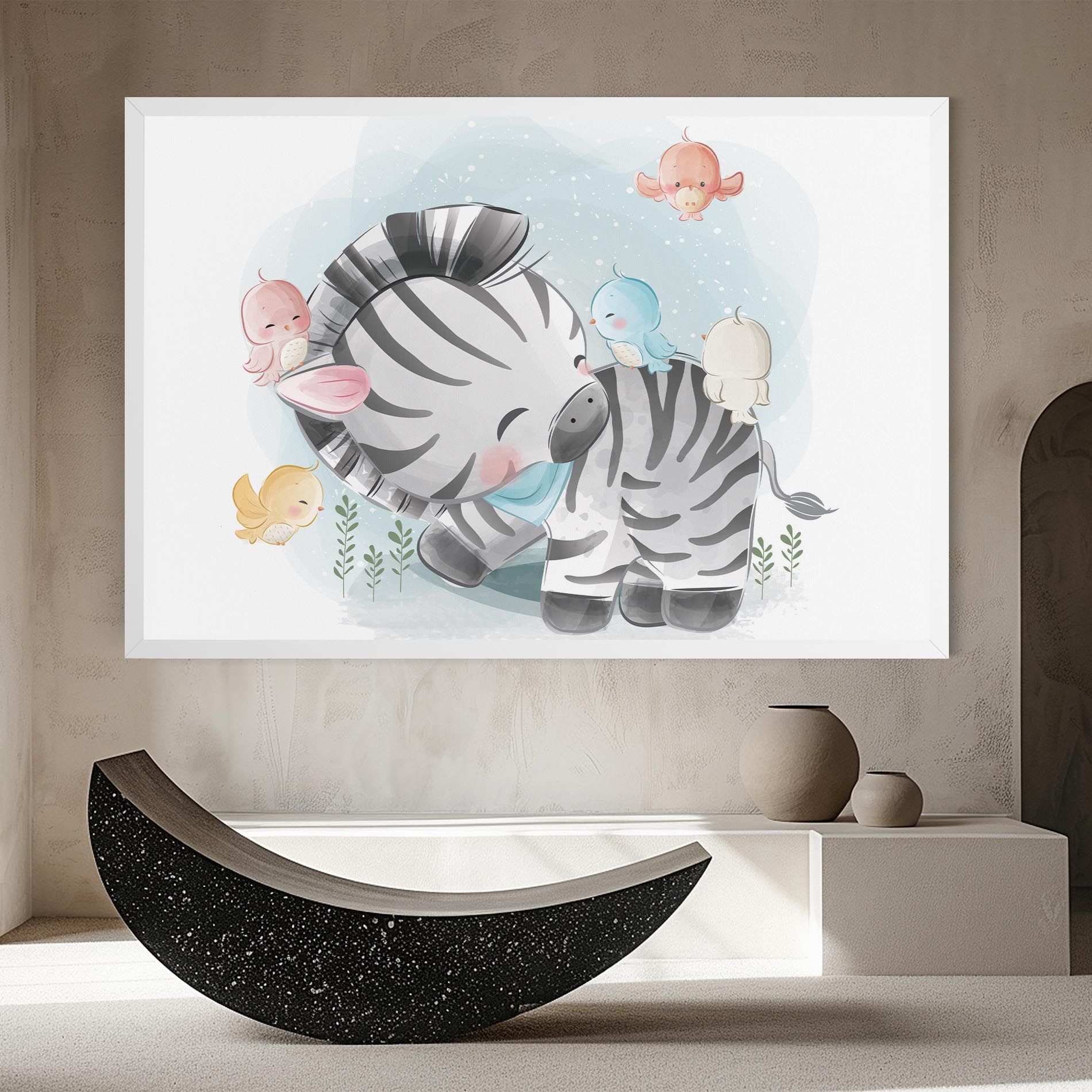 Zebra With Birds mockup 8