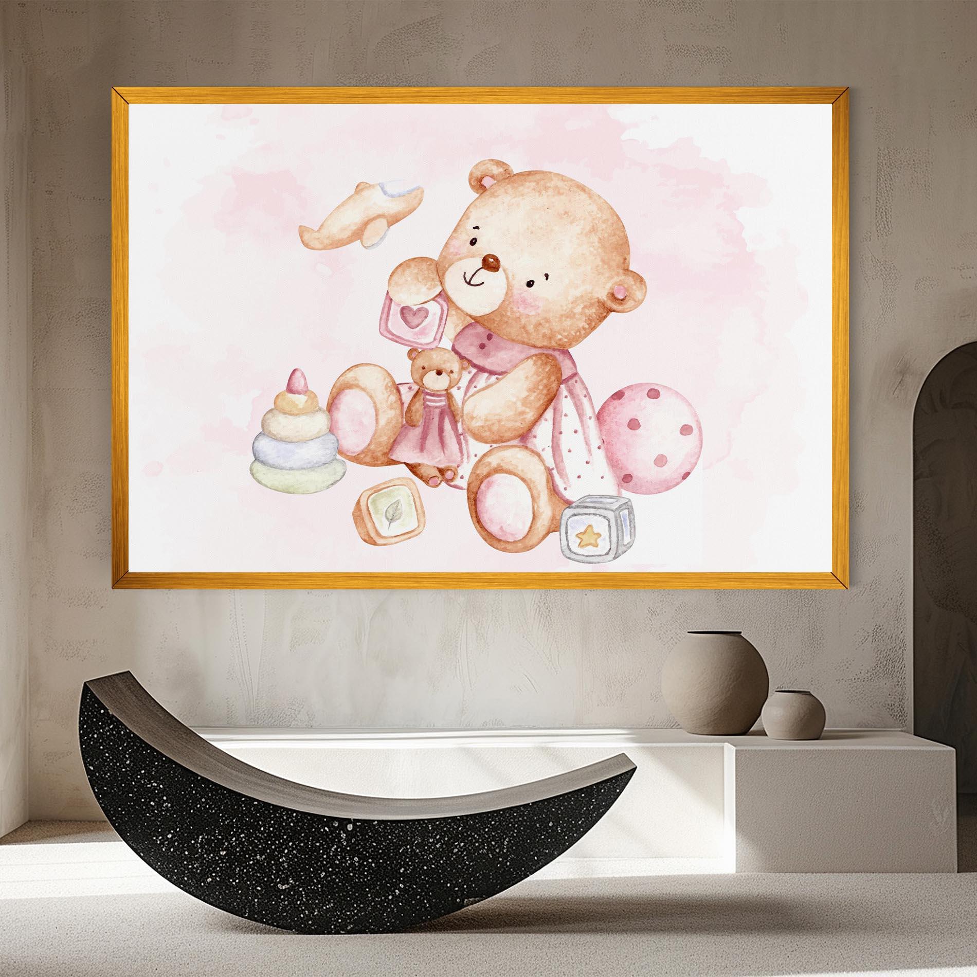 Leinwandbild Bear With Toys mockup 8