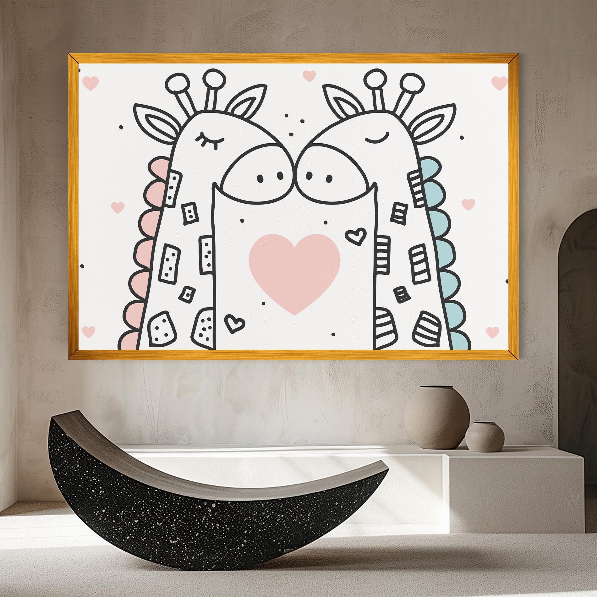 Leinwandbild Giraffe Couple mockup 8