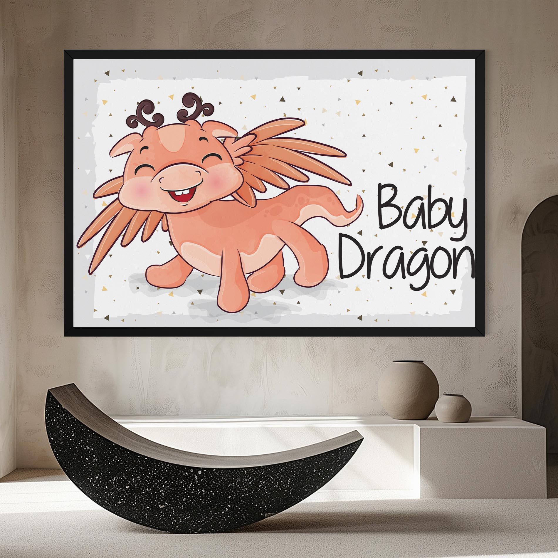 Leinwandbild Baby Cute Dragon mockup 8