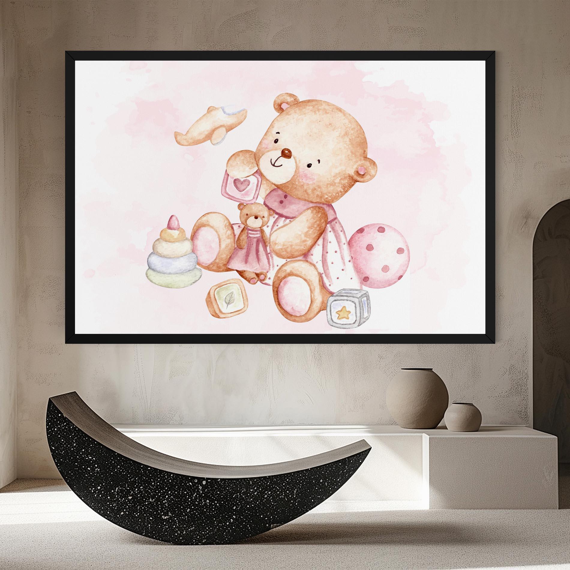 Leinwandbild Bear With Toys mockup 8