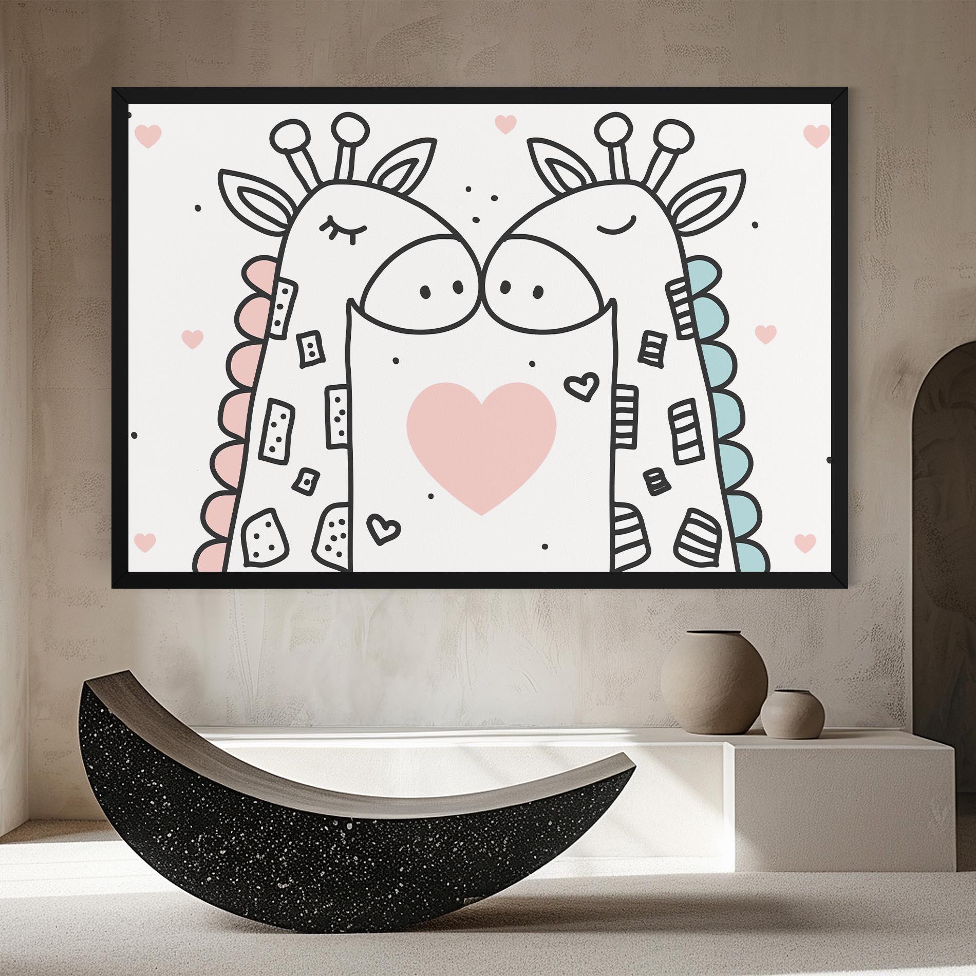 Leinwandbild Giraffe Couple mockup 8